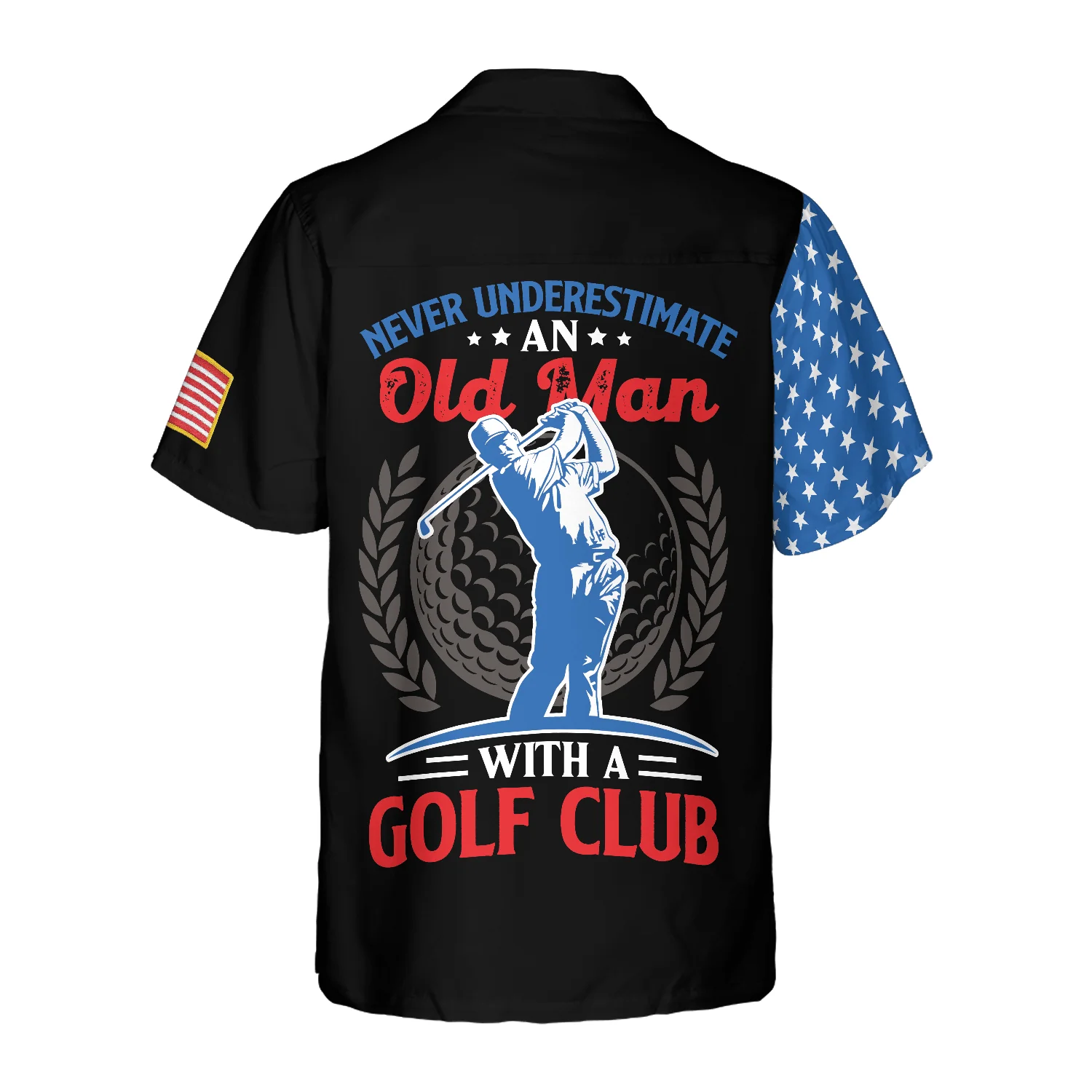 Golf Hawaiian Shirt, Skull With American Flag Aloha Hawaiian Shirt, Golf Club Colorful Summer Aloha Shirt, Gift For Friend, Golf Lovers, Golfer - Image 2