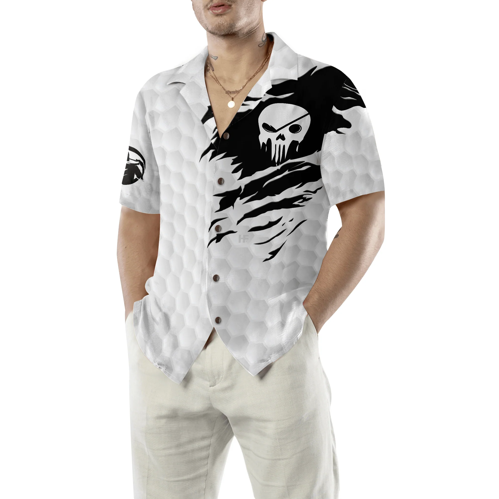 Golf Hawaiian Shirt, The Golf Skull Aloha Hawaiian Shirt, Colorful Summer Aloha Shirt For Men Women, Gift For Husband, Wife, Friend, Family, Golfers - Image 5