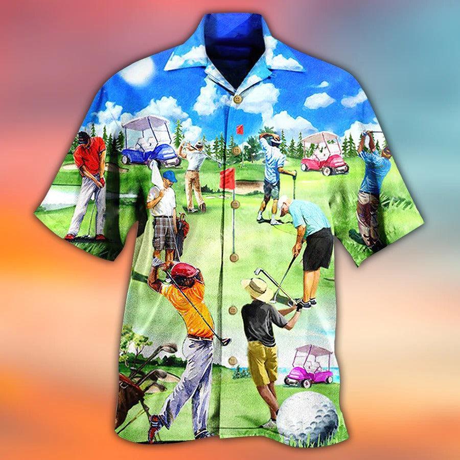 Golf Hawaiian Shirts - Golf Eat Sleep Golf Repeat Hawaiian Shirts - Perfect Gift For Men, Golfers, Golf Lovers