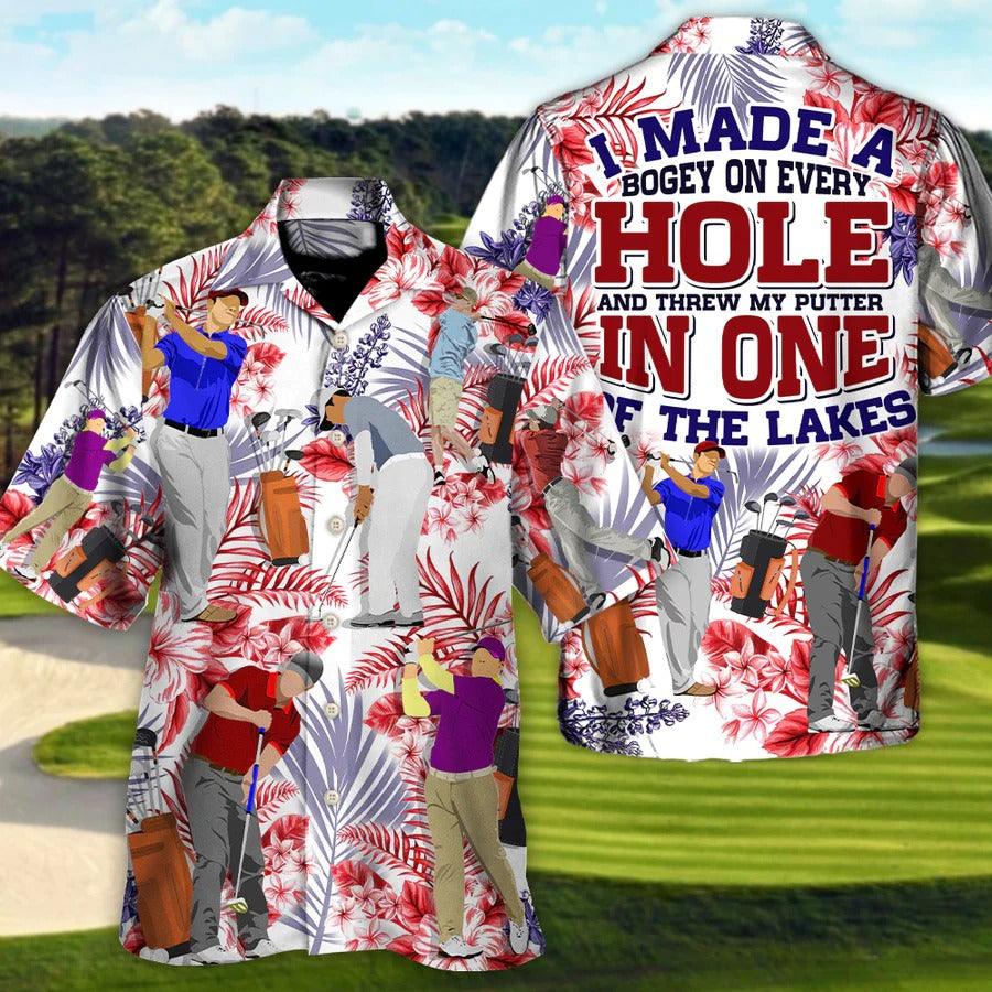 Golf Hawaiian Shirts - Tropical Floral Aloha Shirt For Summer, I Made A Bogey On Every Hole Hawaiian Shirt - Perfect Gift For Men, Golfers, Golf Lovers - Image 3