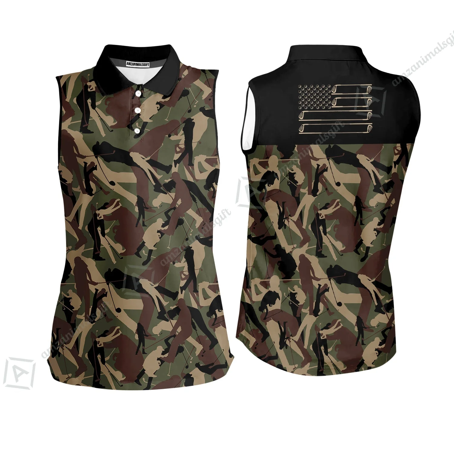 Golf Hoodie - Golf Camouflage Pattern Golf Hoodie, Military Golfing Hoodie, Camo Golf Shirt - Image 7