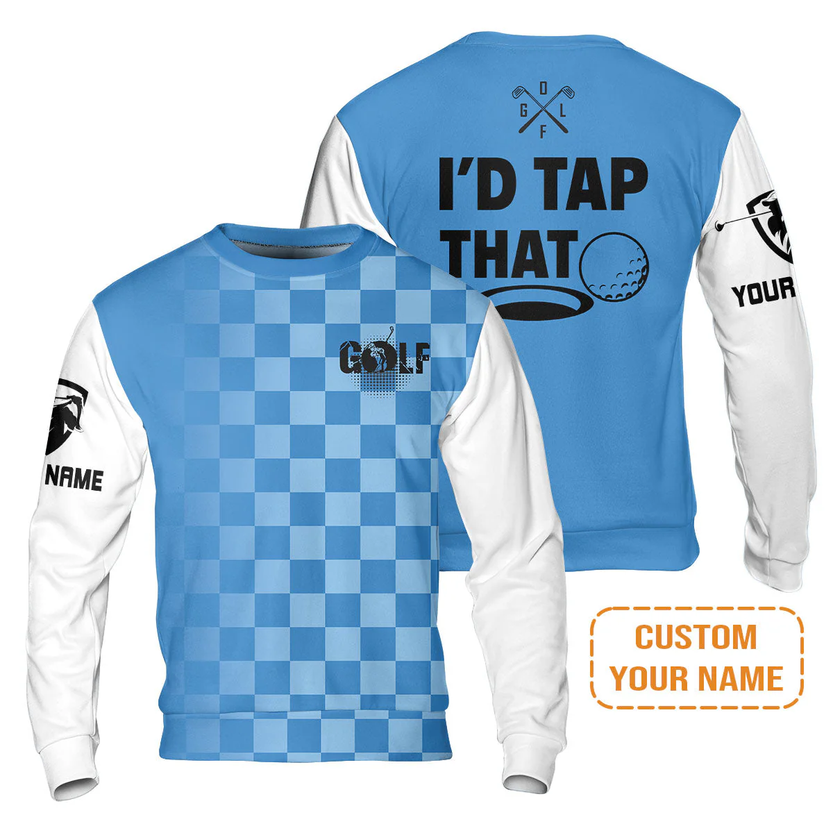 Golf Long Sleeve Shirt - Funny Custom Name Apparel, I'd Tap That Men Golf Long Sleeve Shirt - Personalized Gift For Golf Lover, Team, Golfers, Husband, Boyfriend - Image 18