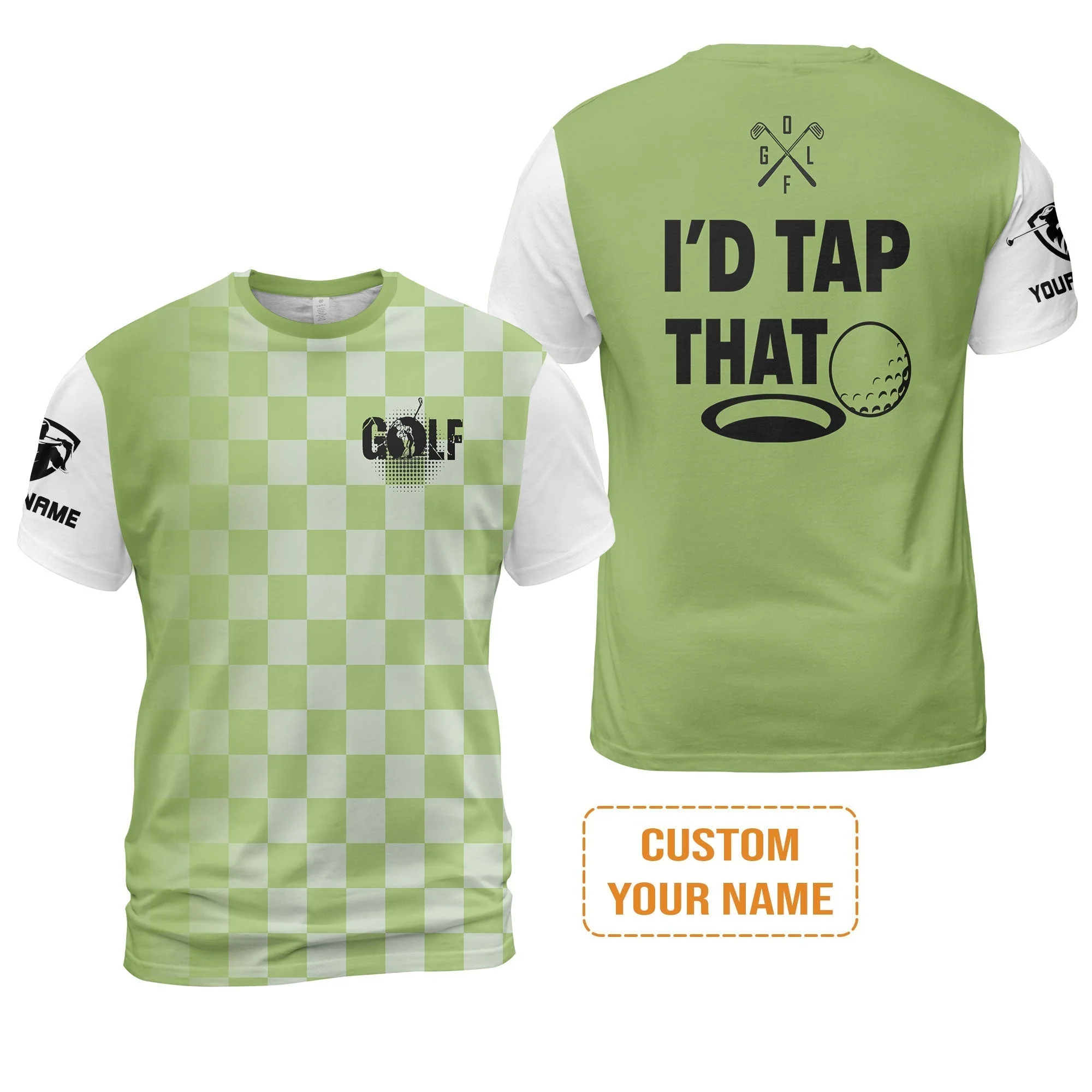 Golf Long Sleeve Shirt - Funny Custom Name Apparel, I'd Tap That Men Golf Long Sleeve Shirt - Personalized Gift For Golf Lover, Team, Golfers, Husband, Boyfriend - Image 4