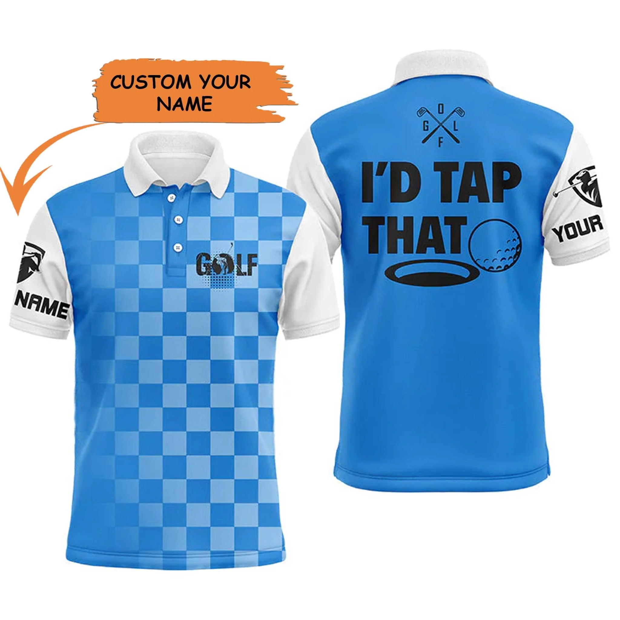 Golf Long Sleeve Shirt - Funny Custom Name Apparel, I'd Tap That Men Golf Long Sleeve Shirt - Personalized Gift For Golf Lover, Team, Golfers, Husband, Boyfriend - Image 9