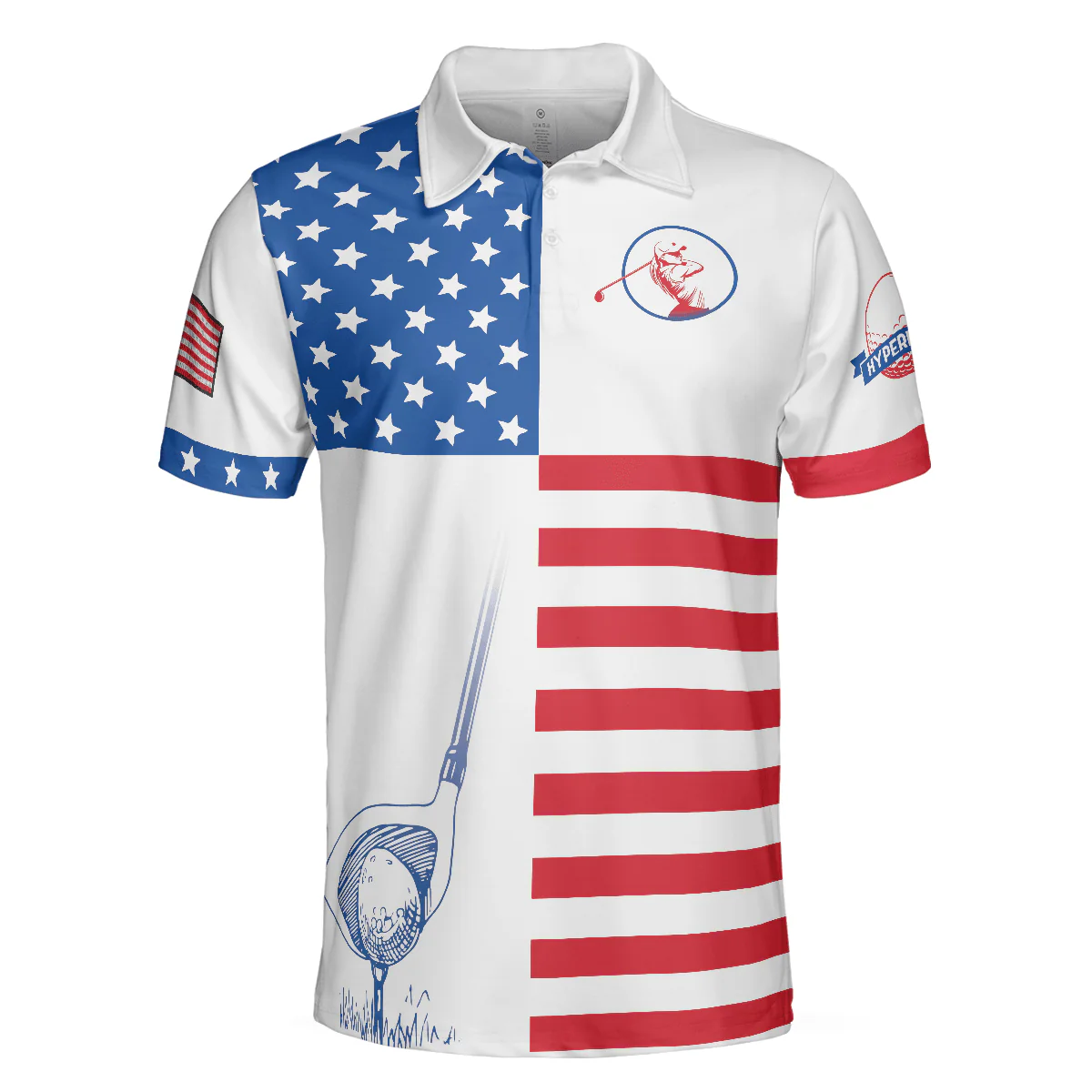 Golf Men Polo Shirt, American Flag Polo Shirts For Men - Perfect Gift For Golf Lovers, Golfer, American Lovers - Image 3