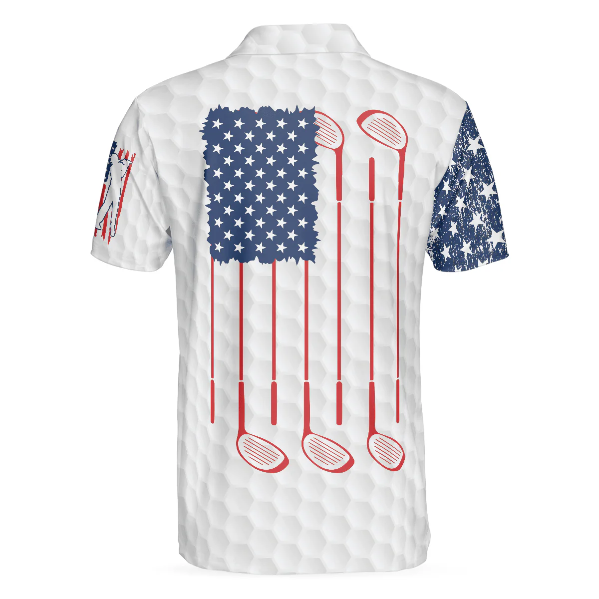 Golf Men Polo Shirt, American Flag Ripped, Simple American Golf Polo Shirt For Men - Best Gift Idea For American Golfers, Golf Lovers - Image 2