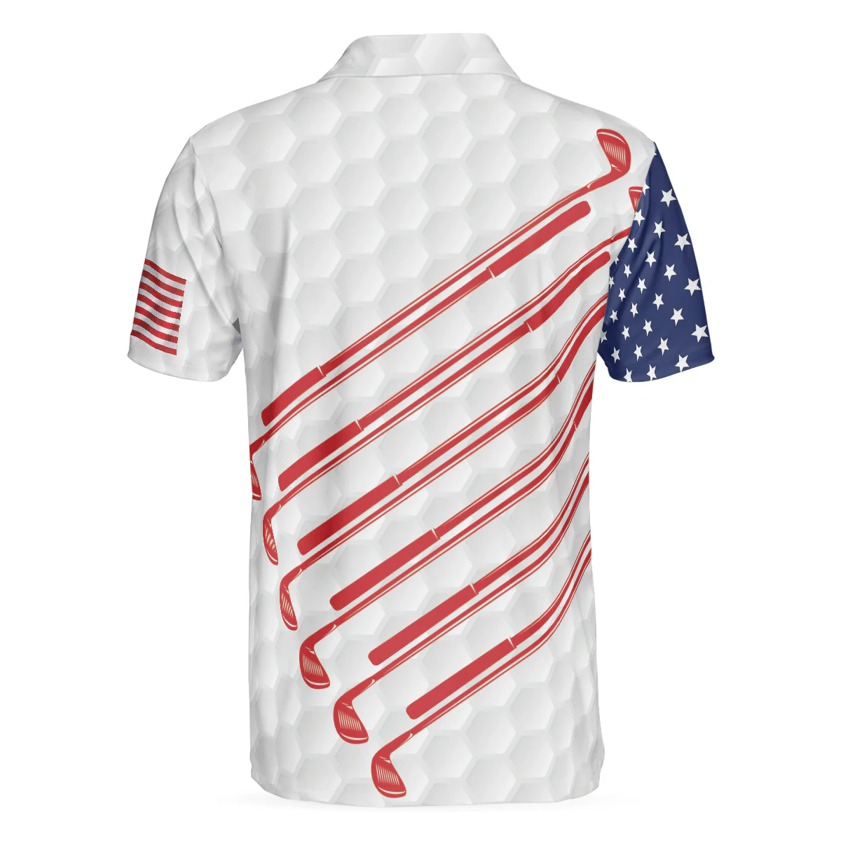 Golf Men Polo Shirt, American Flag Skull, Patriotic Golf Shirt For Men - Best Gift For Golfers, Golf Lovers - Image 2