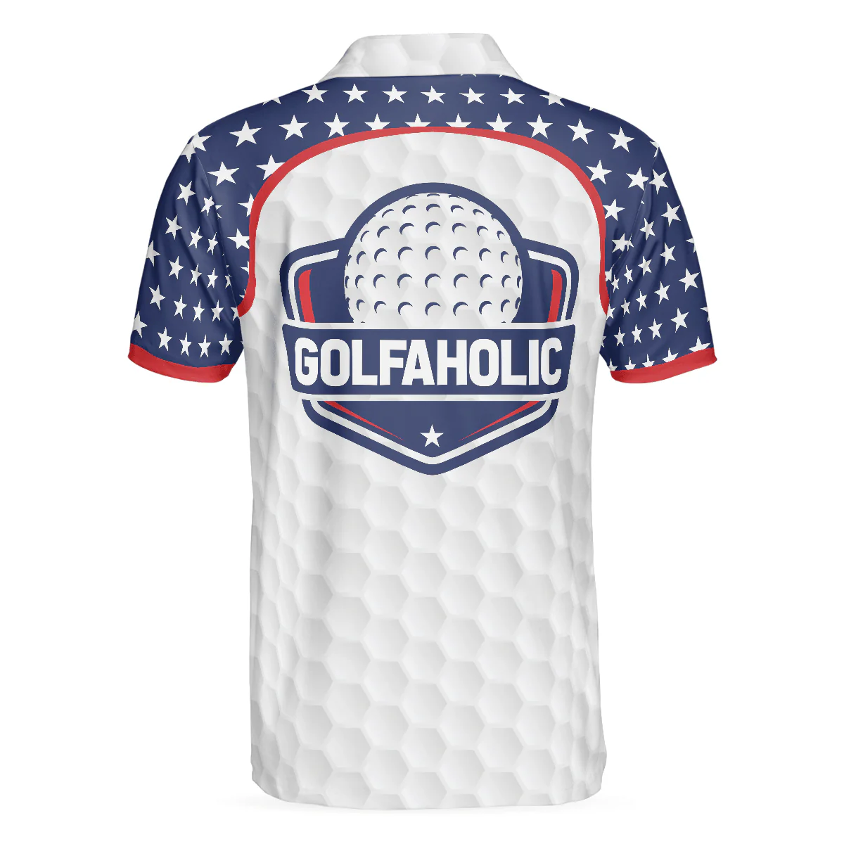 Golf Men Polo Shirt, American Flag Texture Golf Polo Shirt, Golfaholic Polo Shirt For Men - Best Gift For Golfers, Golf Lovers - Image 2