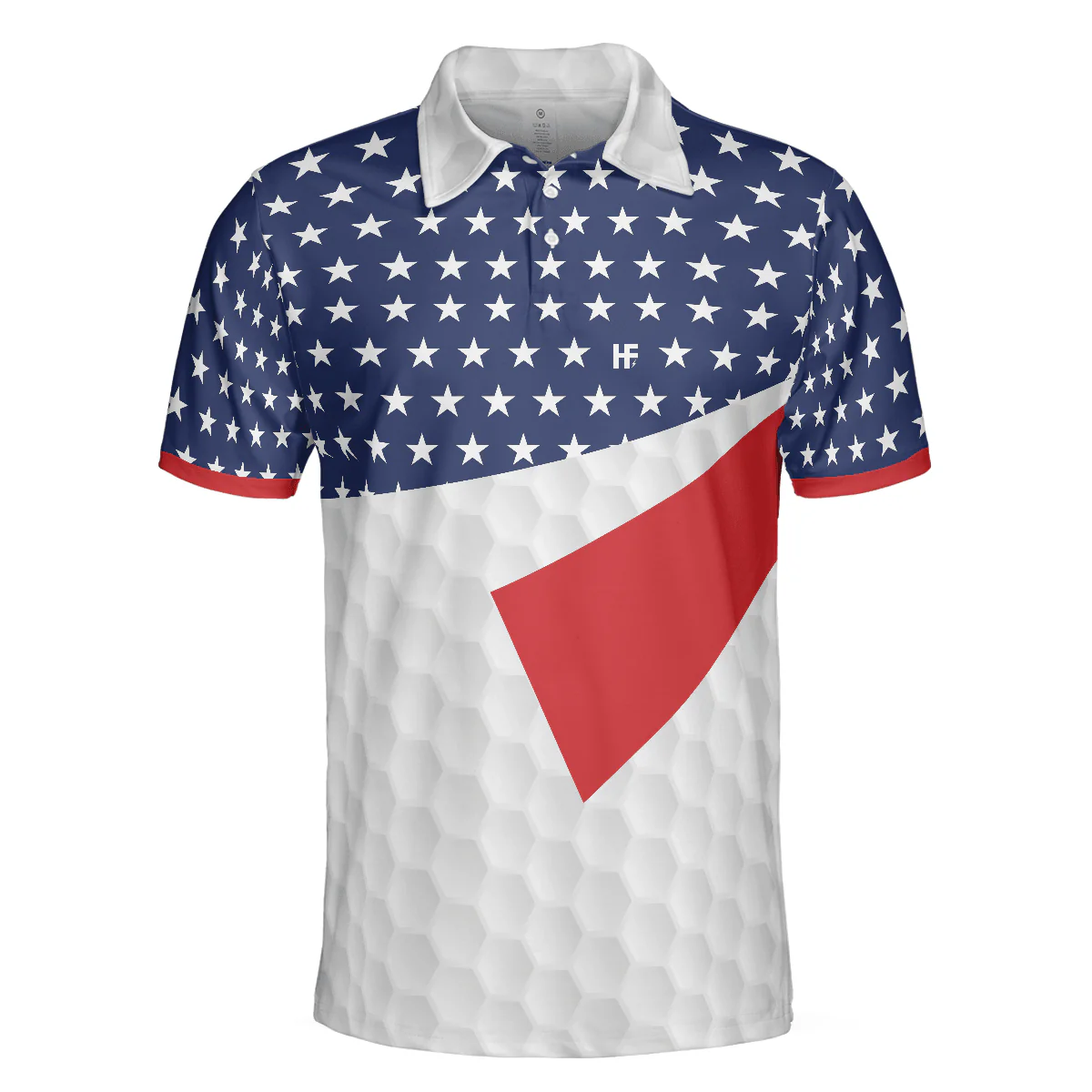 Golf Men Polo Shirt, American Flag Texture Golf Polo Shirt, Golfaholic Polo Shirt For Men - Best Gift For Golfers, Golf Lovers - Image 3