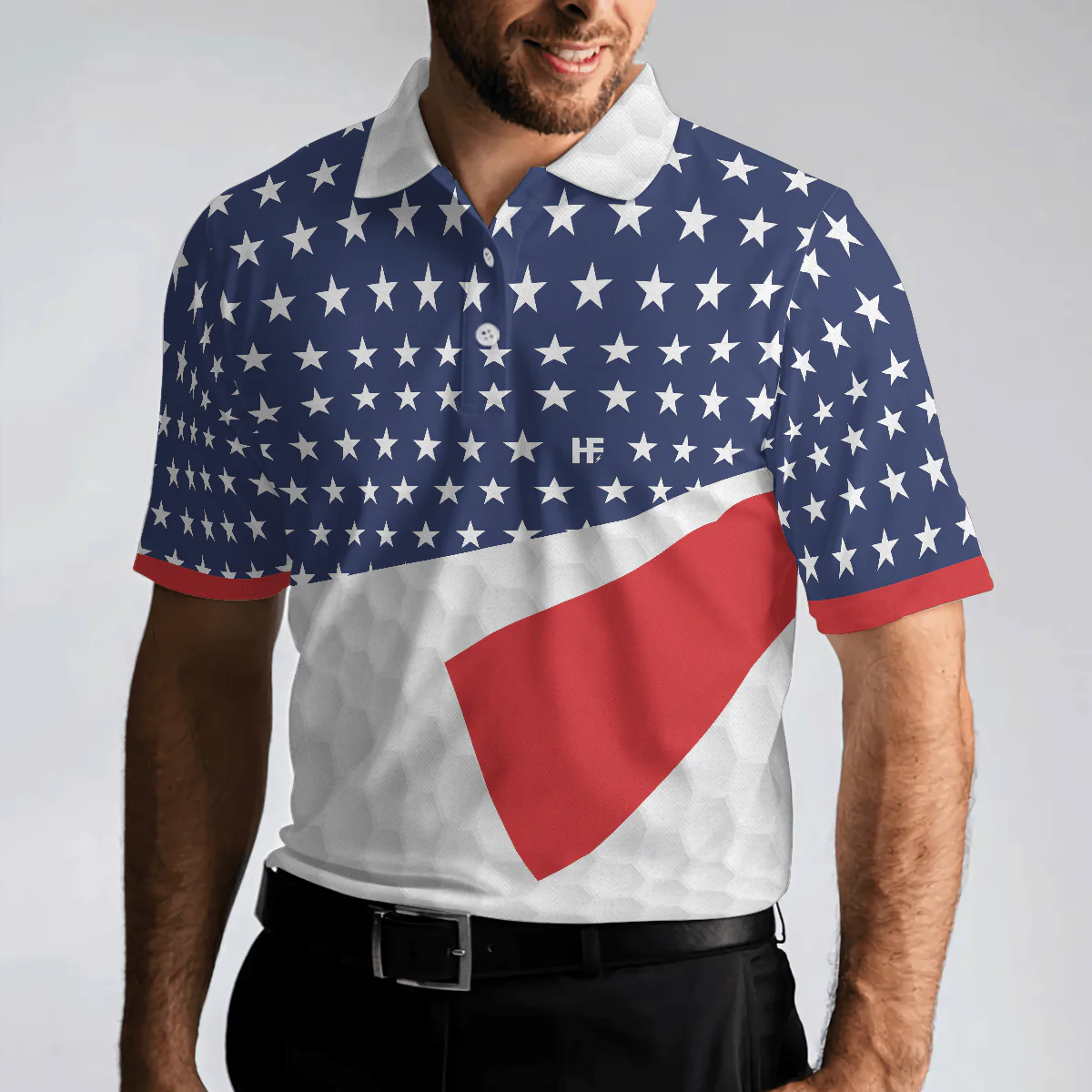 Golf Men Polo Shirt, American Flag Texture Golf Polo Shirt, Golfaholic Polo Shirt For Men - Best Gift For Golfers, Golf Lovers - Image 5