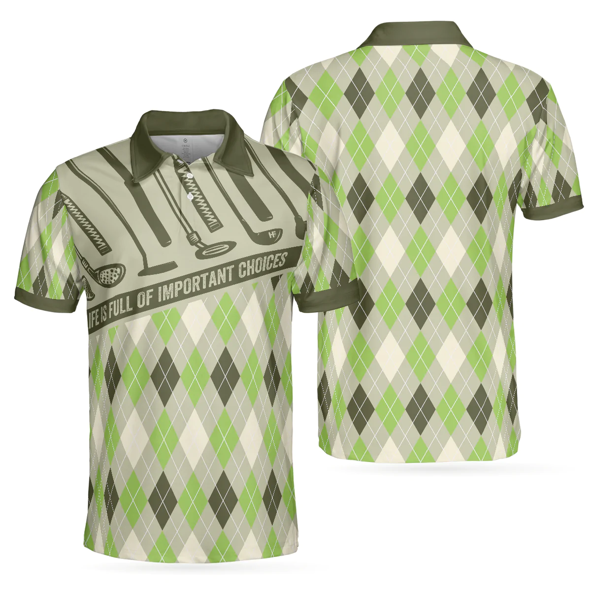Golf Men Polo Shirt, Argyle Pattern Golf Shirts, Life Is Full Of Important Choices Shirt For Men - Gift For Golfers, Golf Lovers