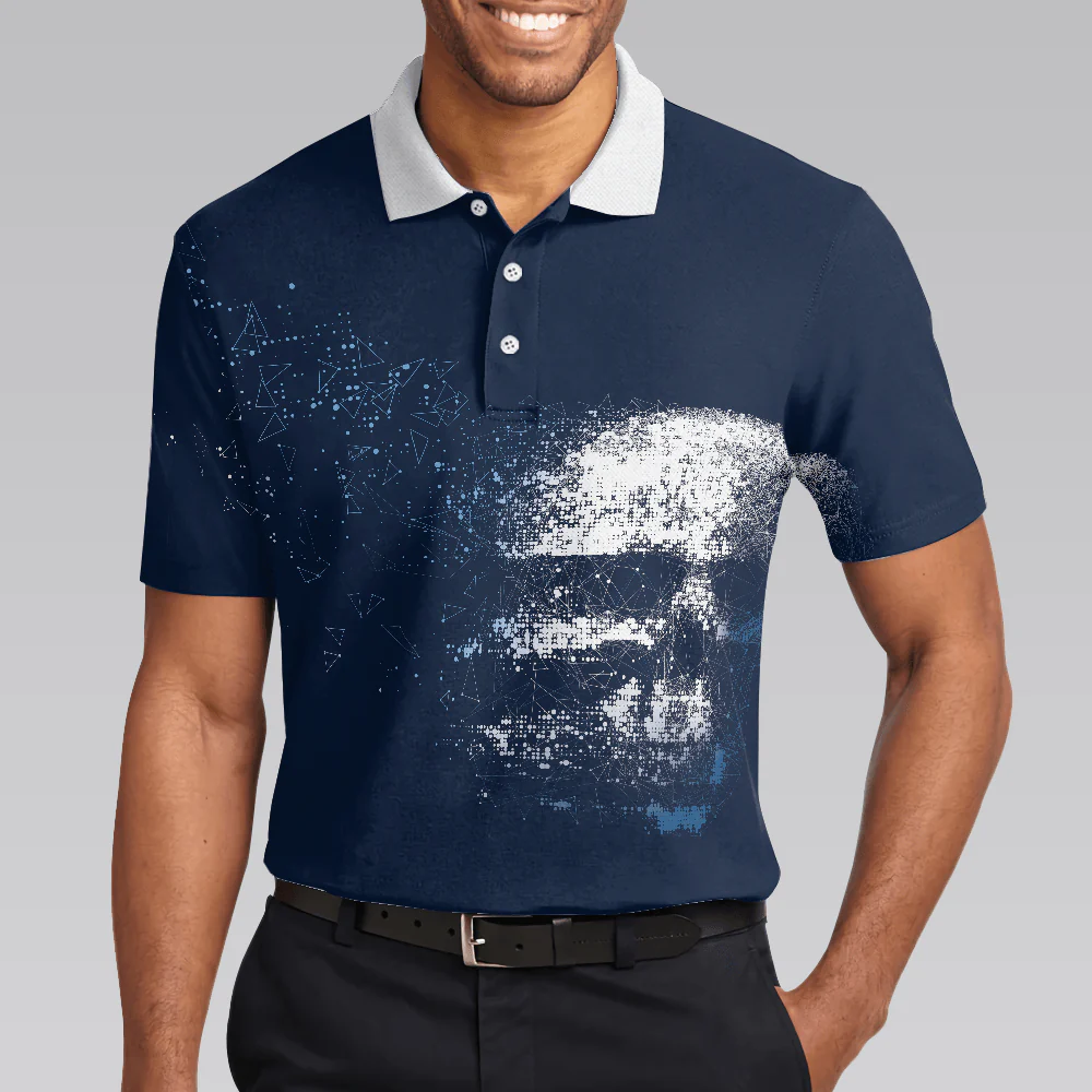 Golf Men Polo Shirt, Artistic High Tech Skull Polo Shirt, Golf Players Shirt For Men - Best Gift For Golfers, Golf Lovers - Image 5