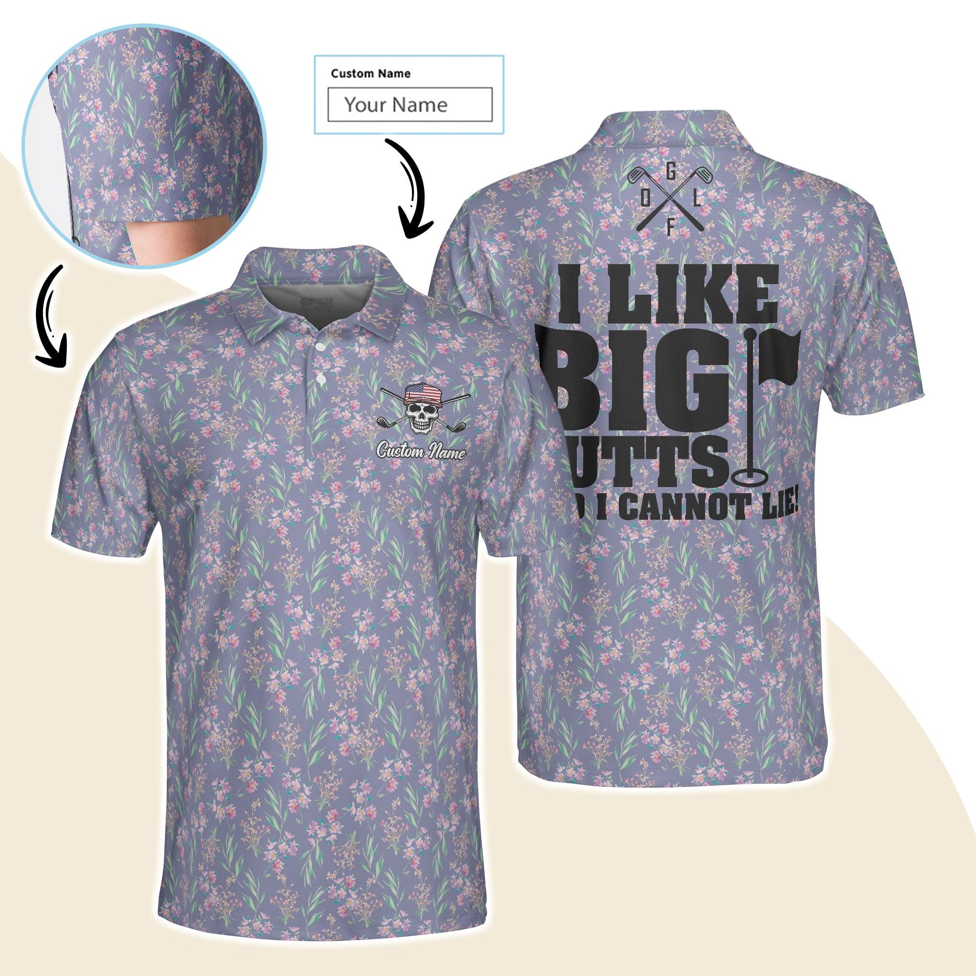 Golf Men Polo Shirt Custom Name - I Like Big Putts And I Cannot Lie Personalized Polo Shirt For Men - Gift For Golfers, Friend, Family - Image 3