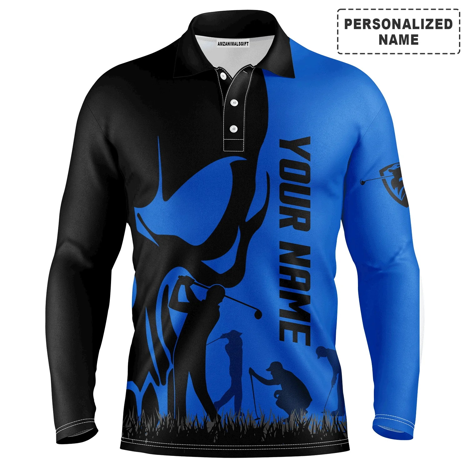 Golf Men Polo Shirt, Custom Name Skull Golf Ball Skin Apparel Men Golf Polo Shirt - Personalized Sports Gift For Men, Husband, Boyfriend, Golf Lovers - Image 15