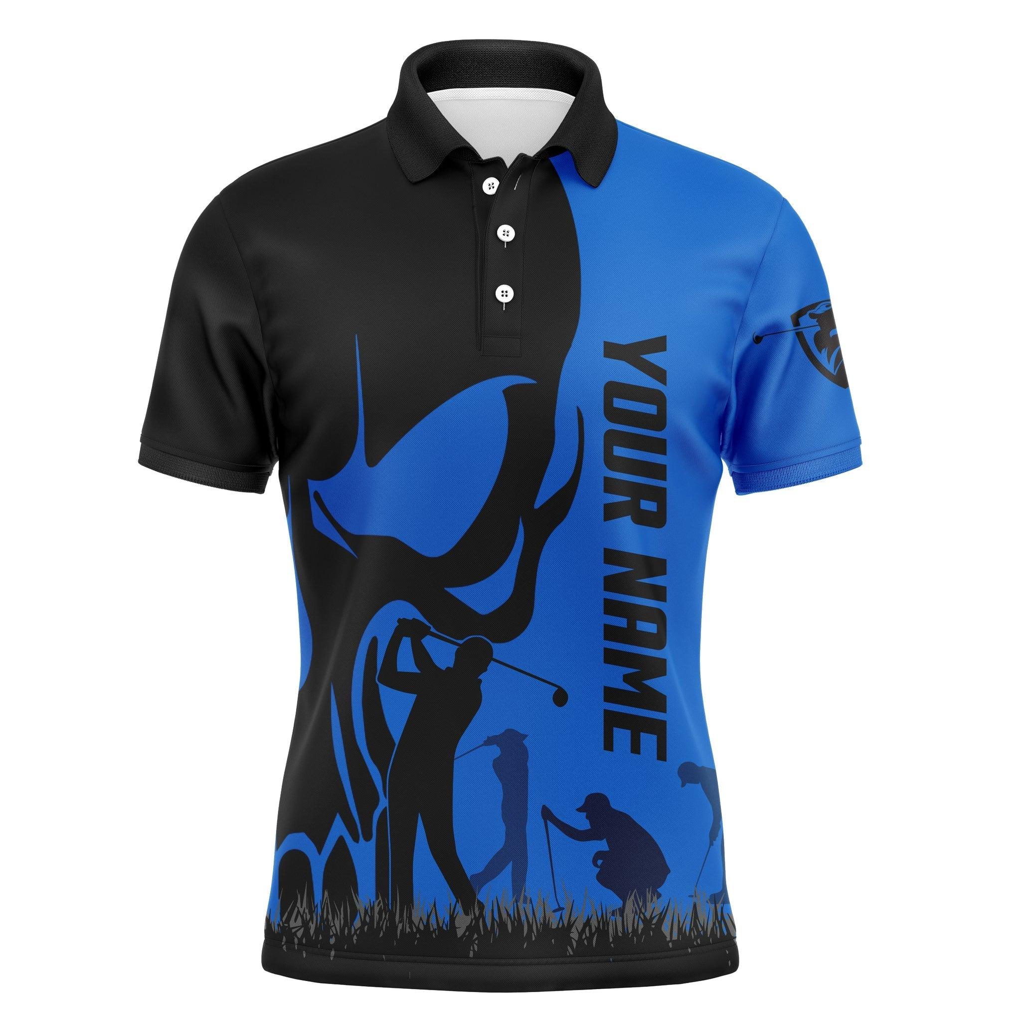 Golf Men Polo Shirt - Custom Name Skull Multicolor Apparel Men Polo Shirt - Perfect Polo Shirt For Men, Golfers