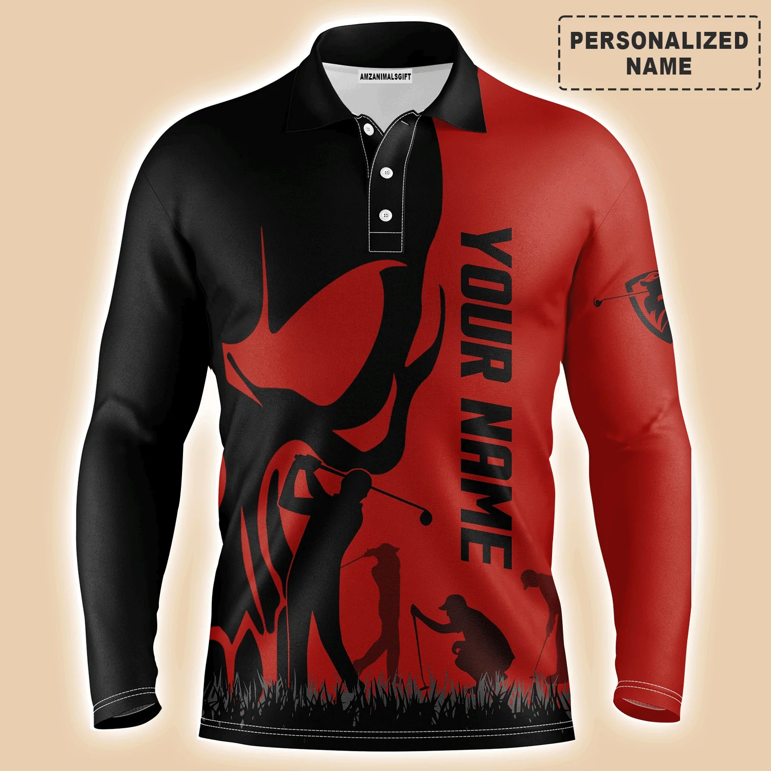 Golf Men Polo Shirt - Custom Name Skull Multicolor Apparel Men Polo Shirt - Perfect Polo Shirt For Men, Golfers - Image 11