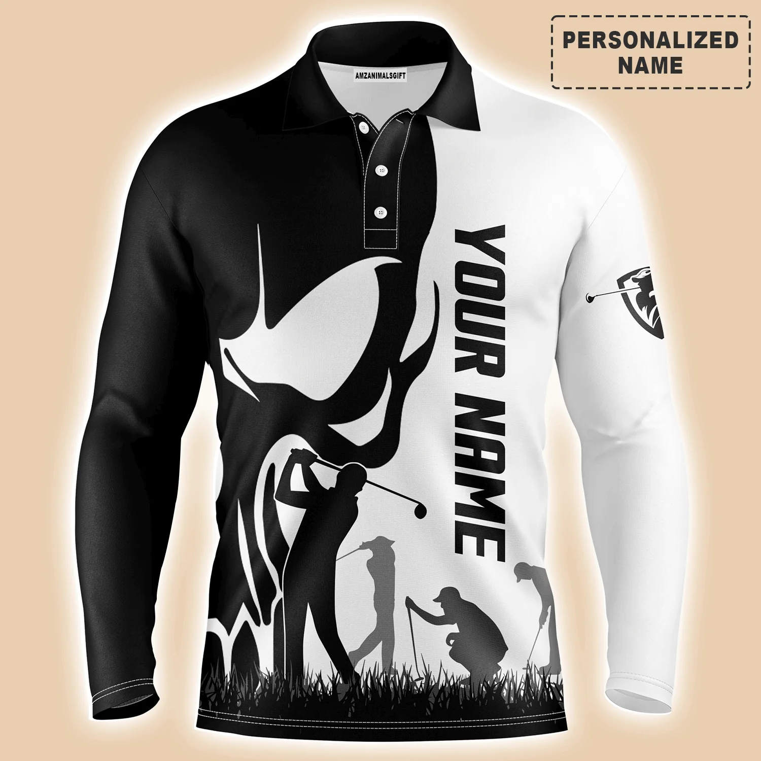Golf Men Polo Shirt - Custom Name Skull Multicolor Apparel Men Polo Shirt - Perfect Polo Shirt For Men, Golfers - Image 12