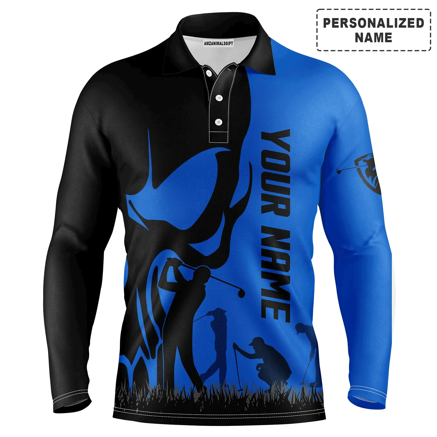 Golf Men Polo Shirt - Custom Name Skull Multicolor Apparel Men Polo Shirt - Perfect Polo Shirt For Men, Golfers - Image 16
