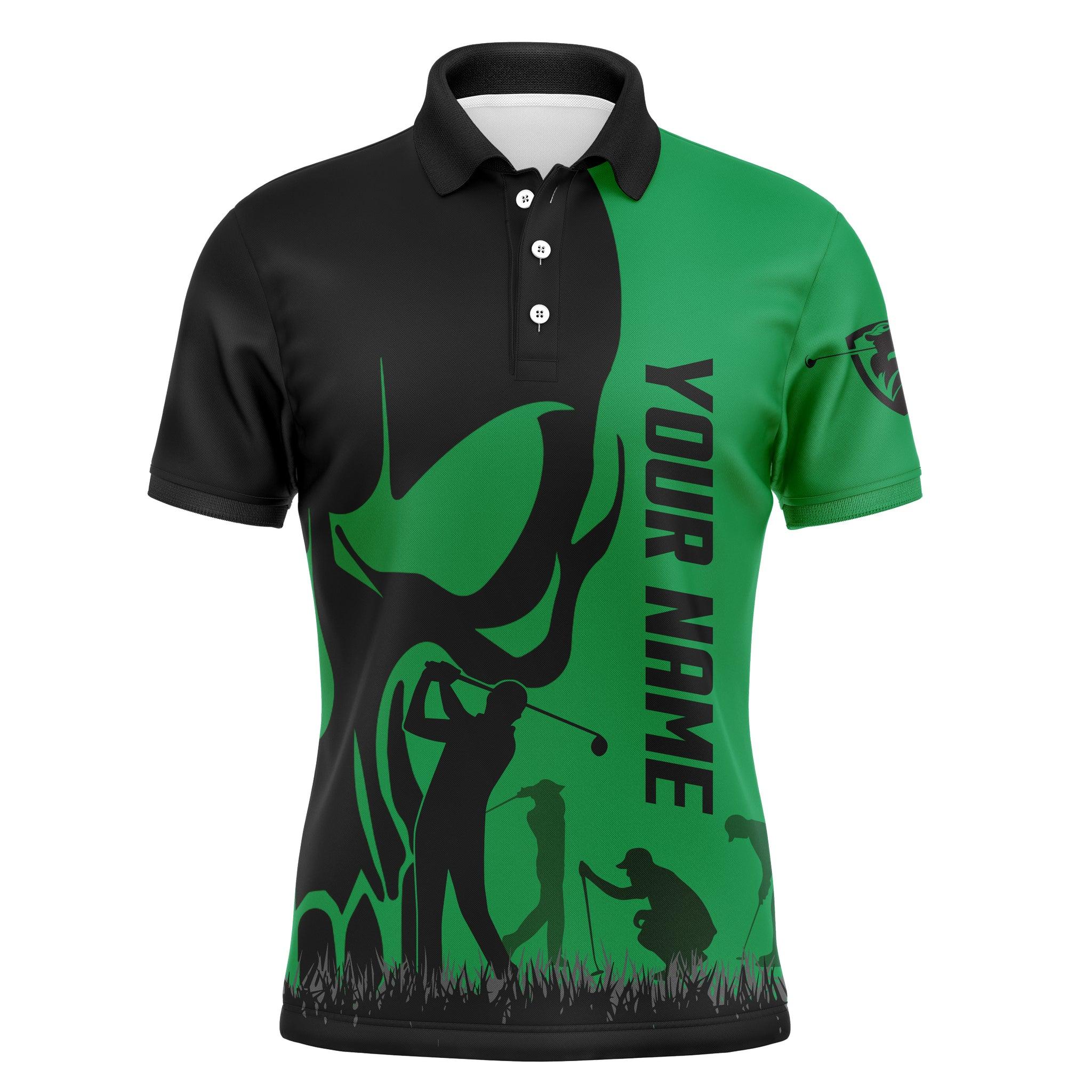 Golf Men Polo Shirt - Custom Name Skull Multicolor Apparel Men Polo Shirt - Perfect Polo Shirt For Men, Golfers - Image 2