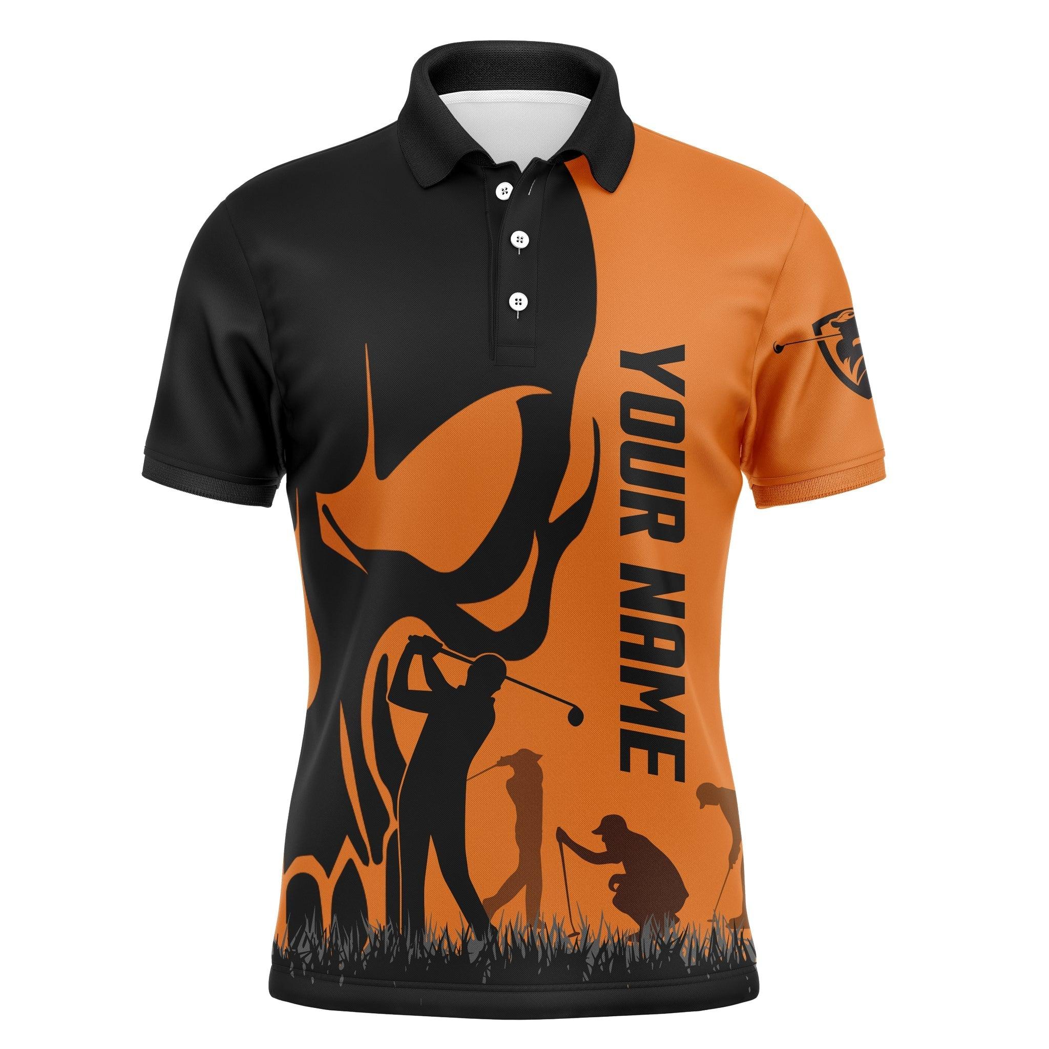 Golf Men Polo Shirt - Custom Name Skull Multicolor Apparel Men Polo Shirt - Perfect Polo Shirt For Men, Golfers - Image 3