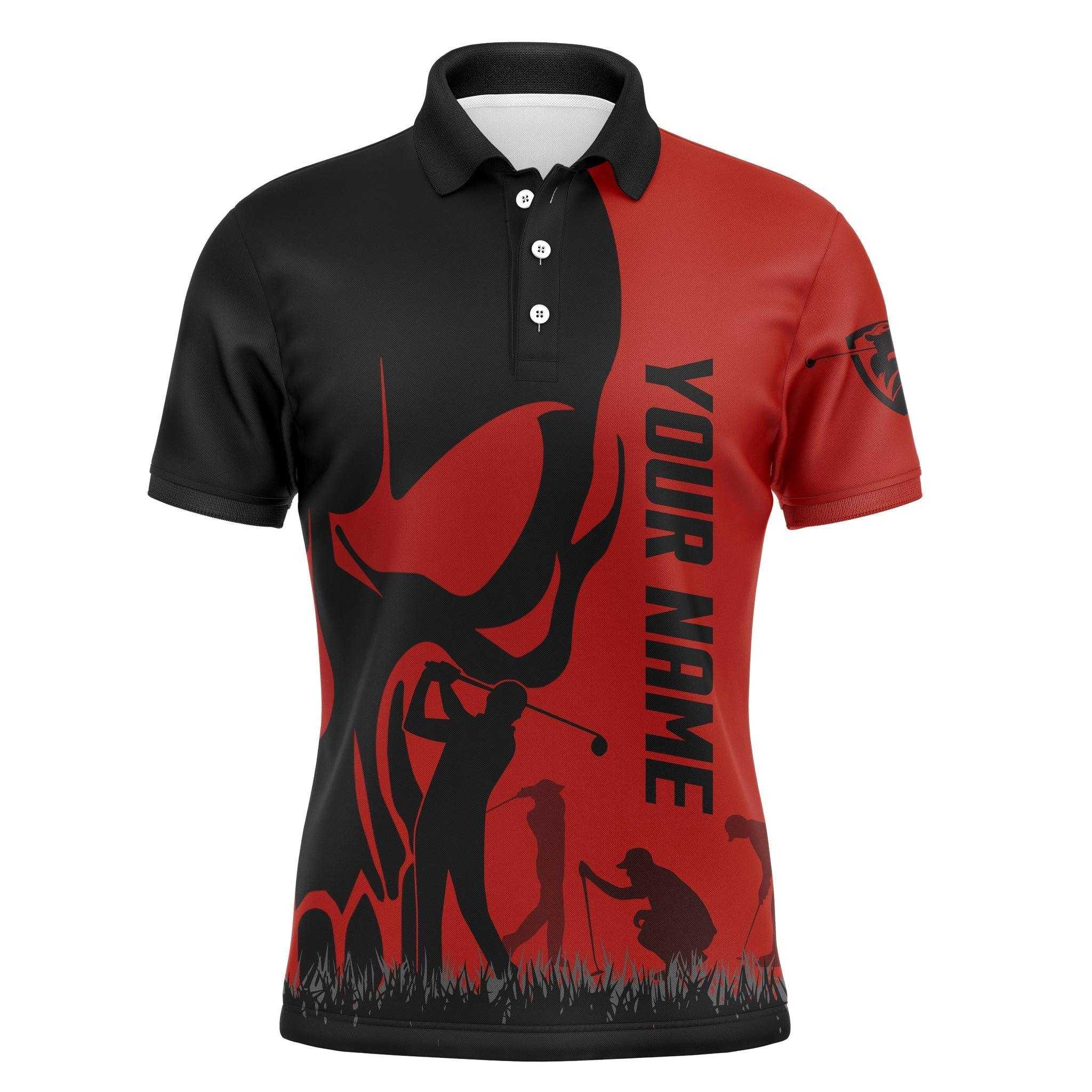 Golf Men Polo Shirt - Custom Name Skull Multicolor Apparel Men Polo Shirt - Perfect Polo Shirt For Men, Golfers - Image 4