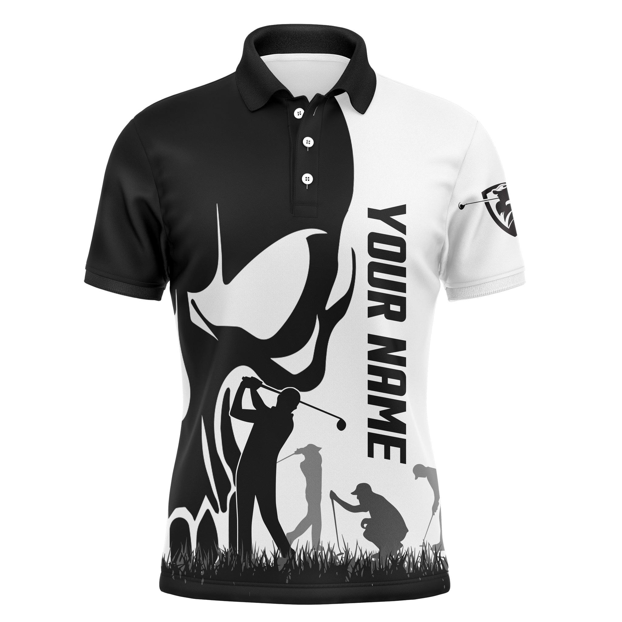Golf Men Polo Shirt - Custom Name Skull Multicolor Apparel Men Polo Shirt - Perfect Polo Shirt For Men, Golfers - Image 5