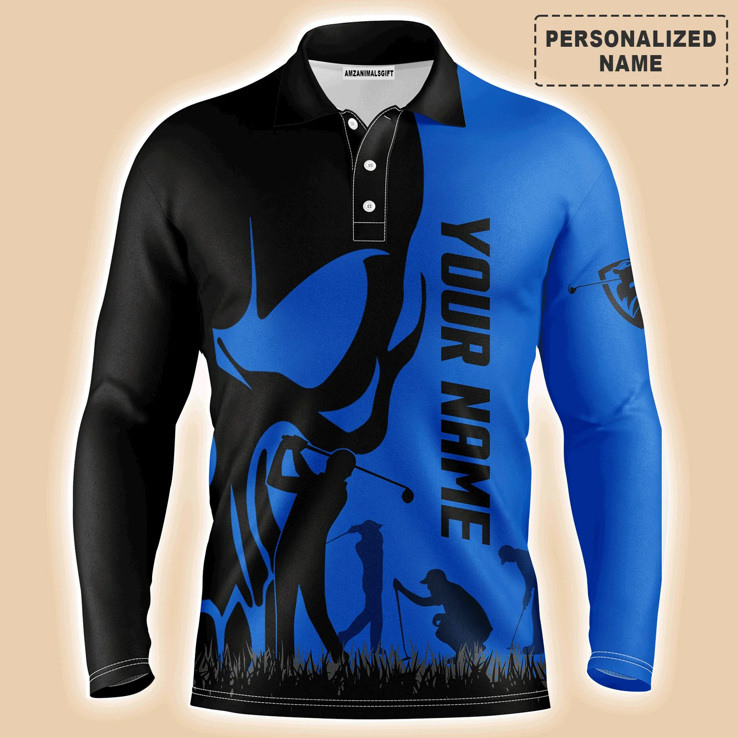 Golf Men Polo Shirt - Custom Name Skull Multicolor Apparel Men Polo Shirt - Perfect Polo Shirt For Men, Golfers - Image 8