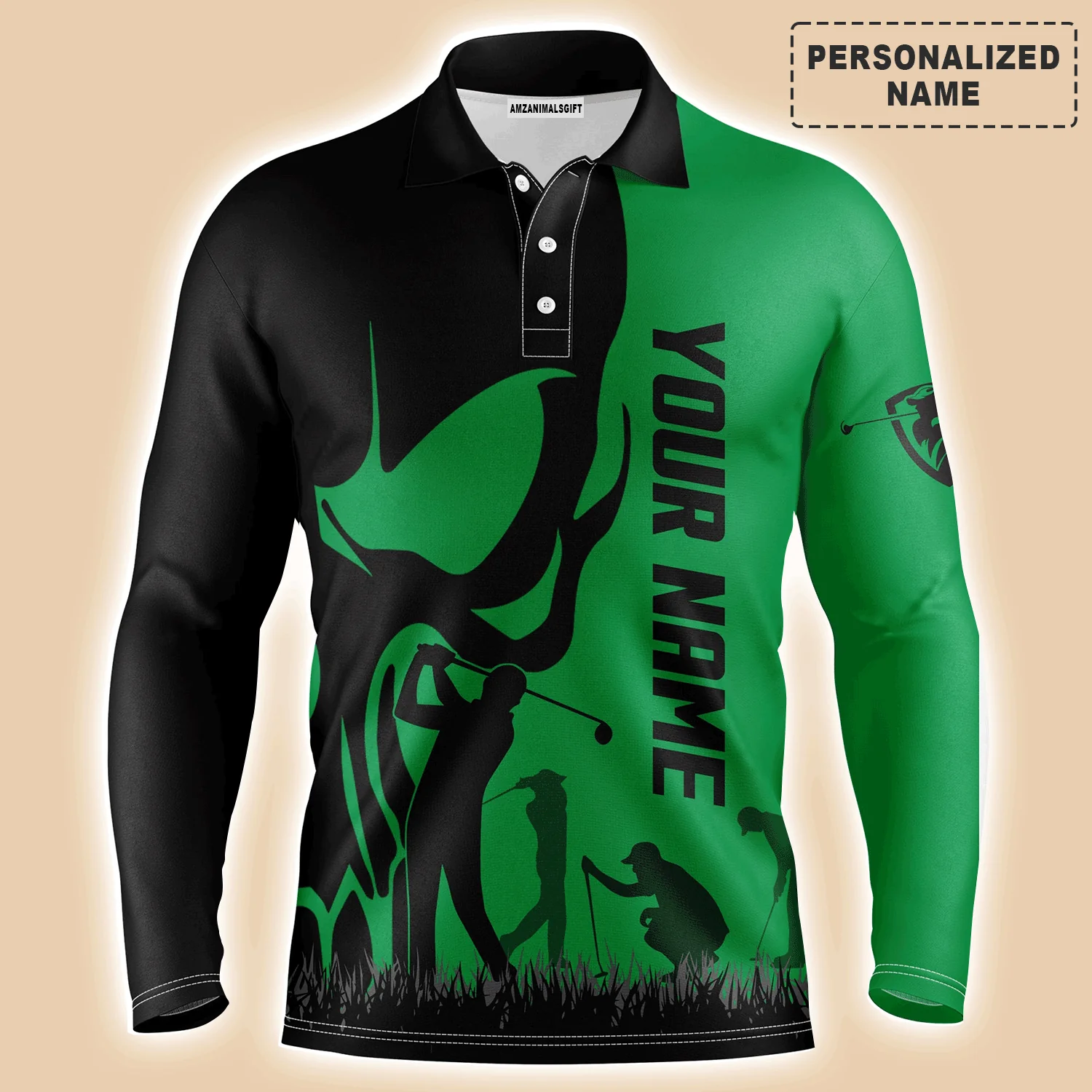 Golf Men Polo Shirt - Custom Name Skull Multicolor Apparel Men Polo Shirt - Perfect Polo Shirt For Men, Golfers - Image 9