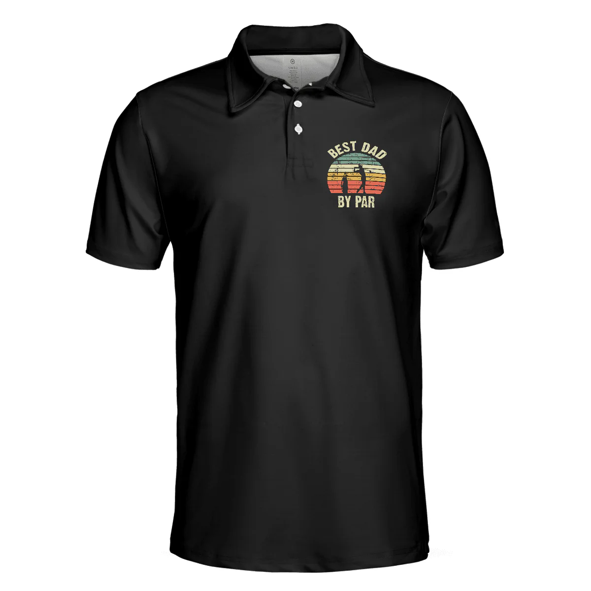 Golf Men Polo Shirt, Golf Best Dad By Par Polo Shirt, Black Golf Shirt With Sayings, Father's Day Gift For Men, Golfers, Golf Lovers - Image 3