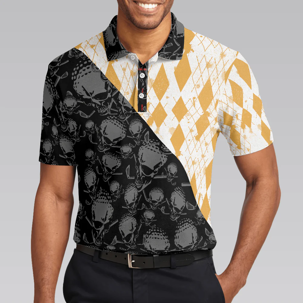 Golf Men Polo Shirt, Golf The Only Sport Where You Can Drink & Drive Polo Shirt, Skull Drinking Polo Shirt For Men, Golfers - Image 4