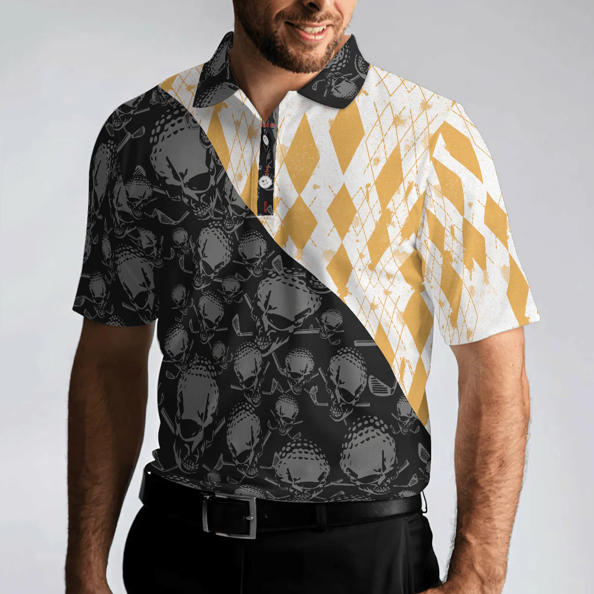 Golf Men Polo Shirt, Golf The Only Sport Where You Can Drink & Drive Polo Shirt, Skull Drinking Polo Shirt For Men, Golfers - Image 5