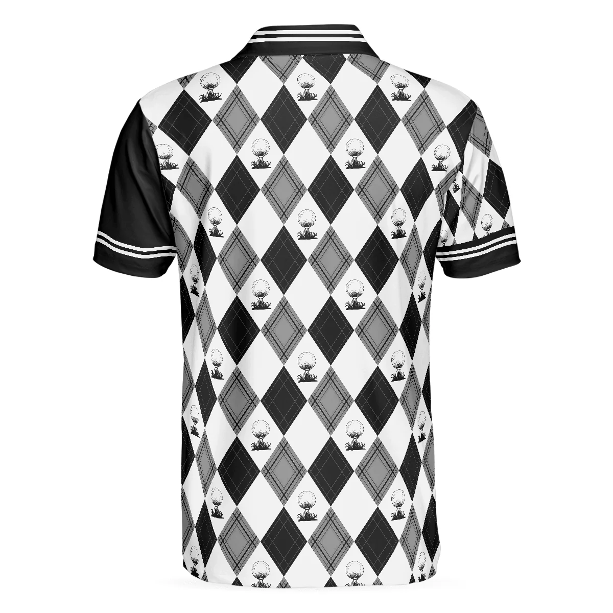 Golf Men Polo Shirt, I Made A Bogey On Every Hole Polo Shirt, Black And White Argyle Pattern Polo Shirt, Cool Golf Shirt For Men, Golfers - Image 2