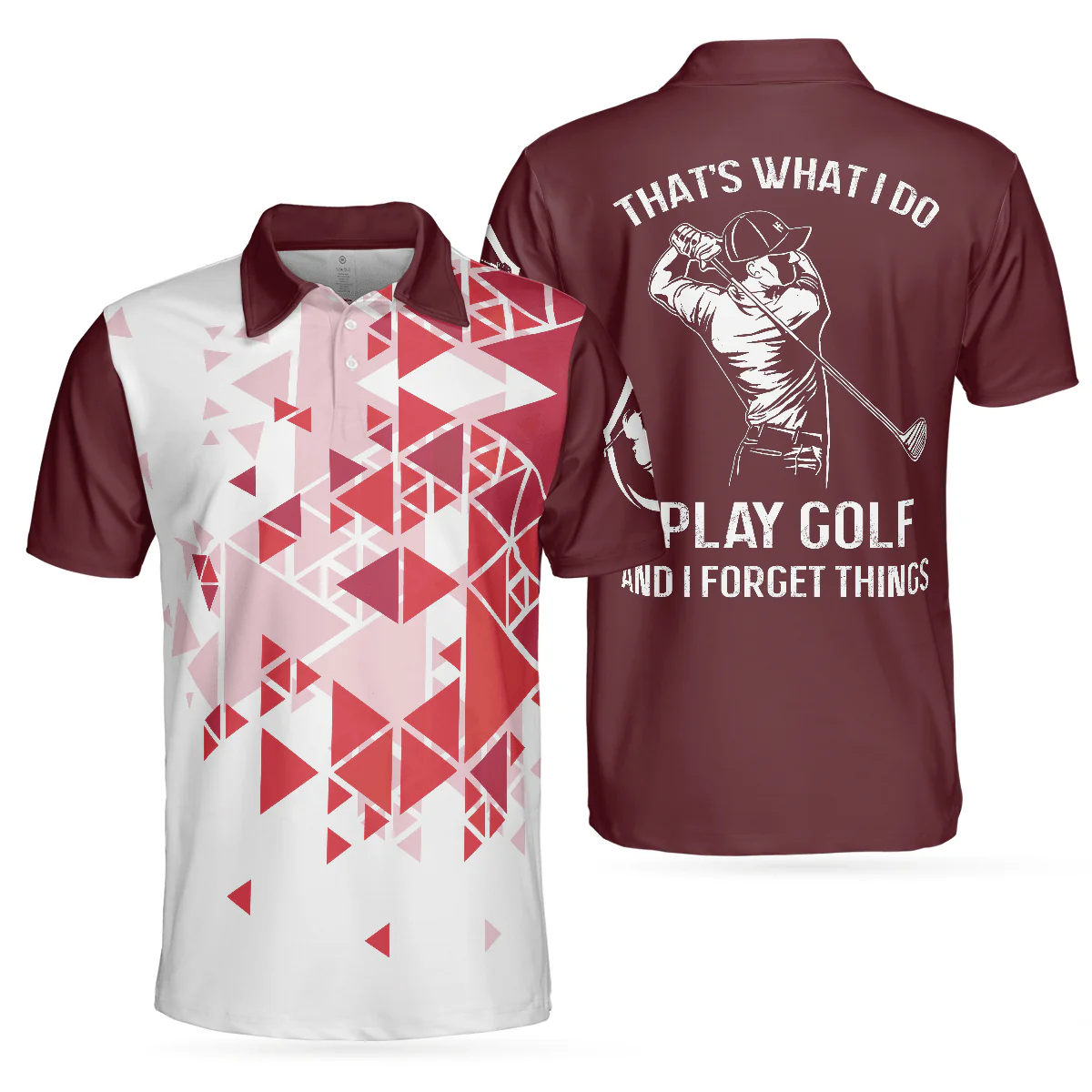 Golf Men Polo Shirt, Red Golfing Shirt Design With Sayings, Best Gift For Golfers, That's What I Do Play Golf - Perfect Gift For Men, Golfers