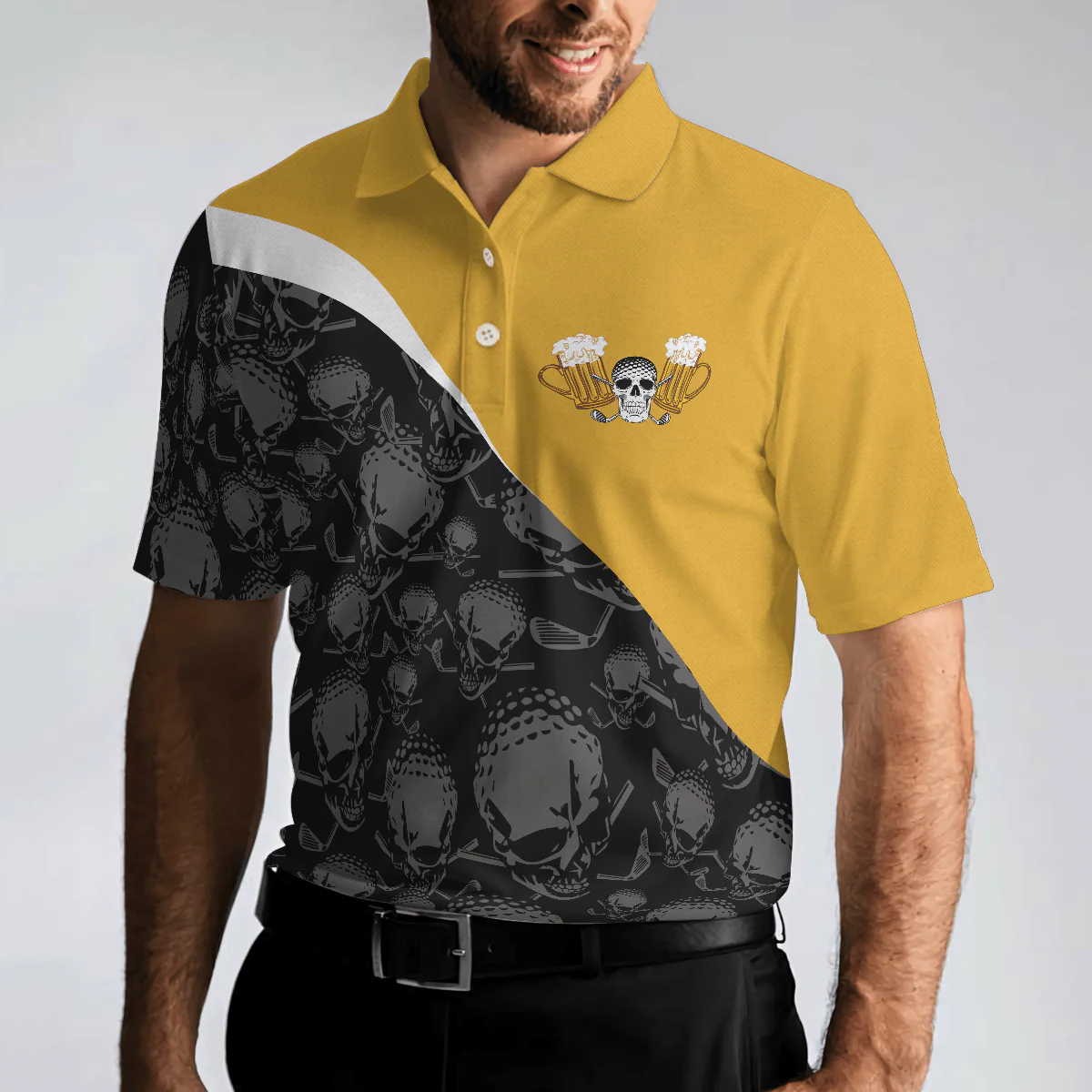 Golf Men Polo Shirt - Skull Golf Men Polo Shirt, Golf & Beer What Else Is There Shirt For Male Players, Golf Gift For Beer Lovers - Image 6