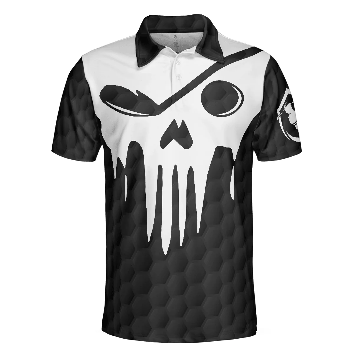 Golf Men Polo Shirt - Skull Golf Polo Shirt, Black And White Skull Golf Shirt With Sayings, Best Golf Gift For Halloween - Perfect Gift For Men, Golfers - Image 4