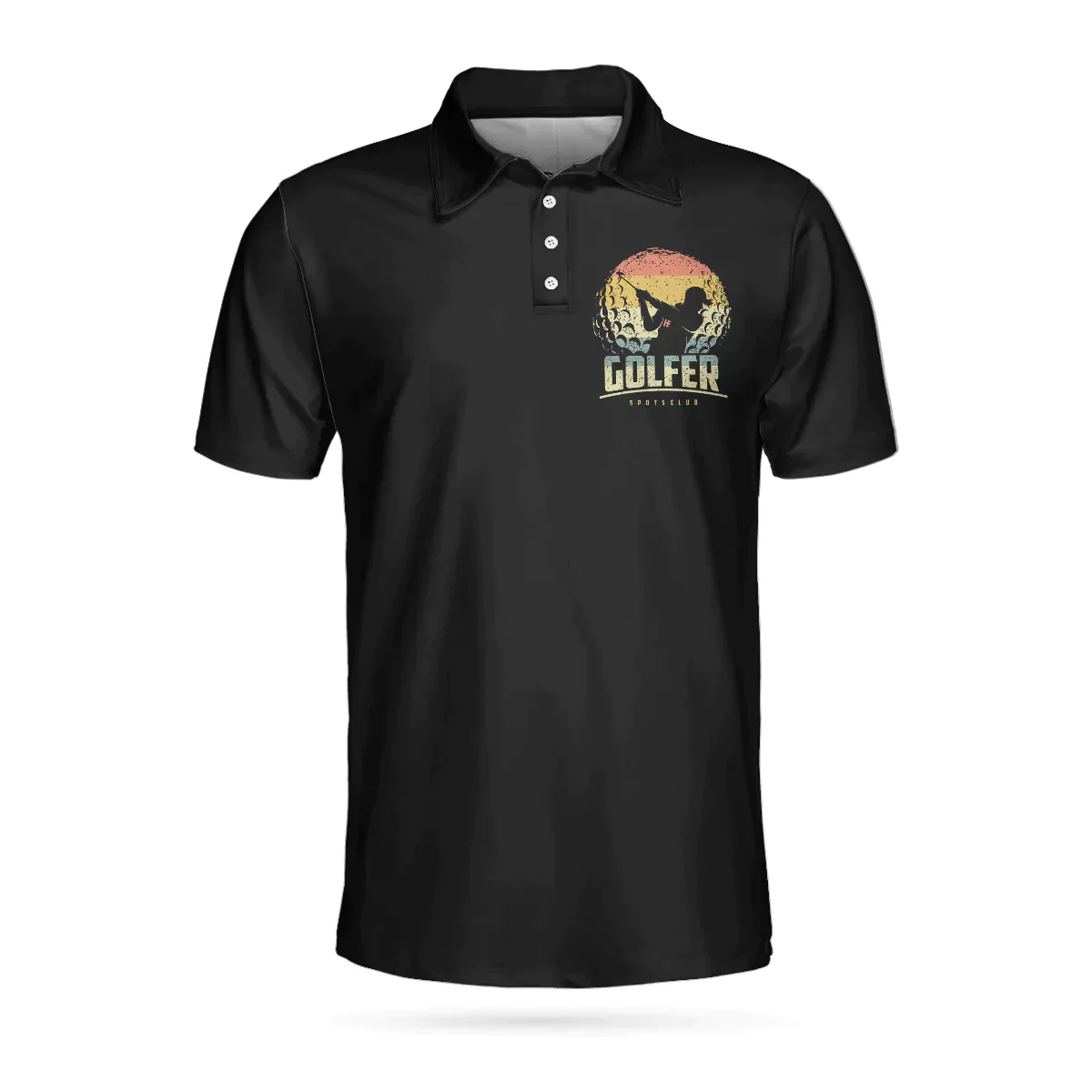 Golf Men Polo Shirts - Vintage Golf Golf Ball I Play Too Much Black Background Men Polo Shirts, Golf Shirt For Men - Perfect Gift For Men, Golfers - Image 3