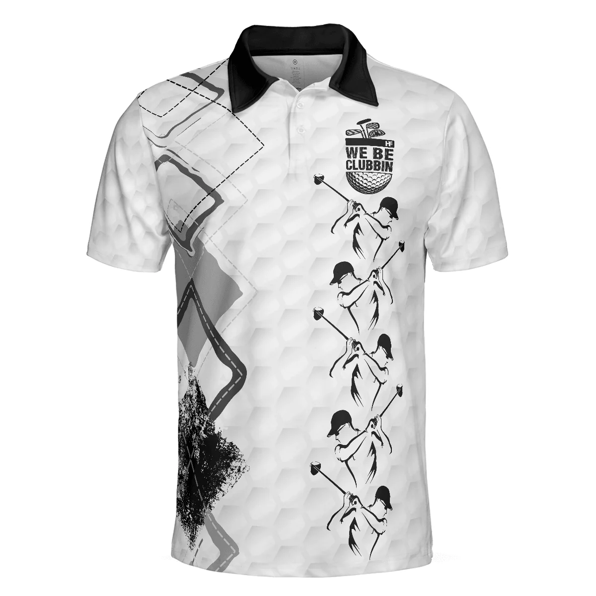 Golf Men Polo Shirts - We Be Clubbin Golf Pattern White Background Men Polo Shirts, Best Golf Shirt For Men - Perfect Gift For Men, Golfers - Image 3