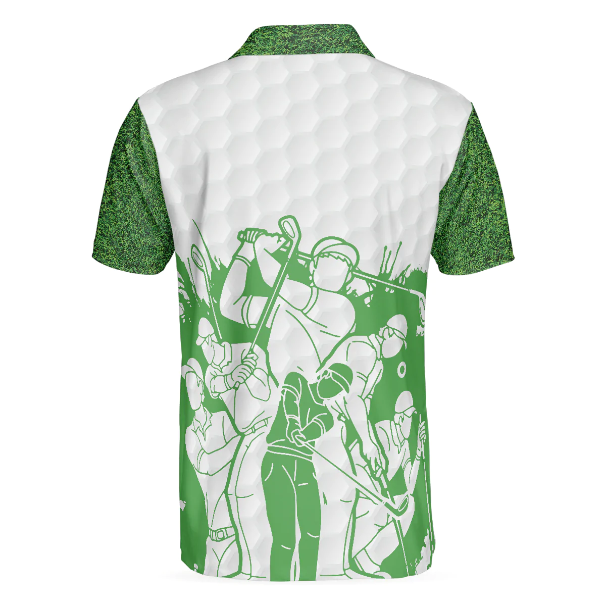 Golf Men Polo Shirts - White And Green Golfers Men Polo Shirts, King Of The Green Polo Shirt - Perfect Gift For Men, Golfers, Golf Lover, Male Players - Image 2