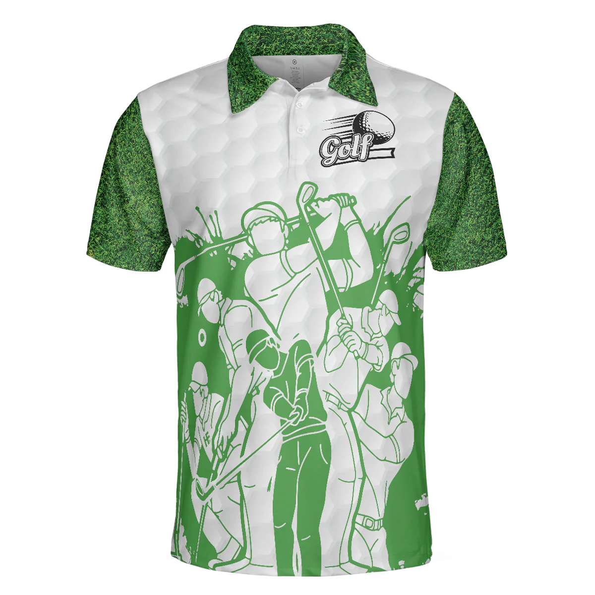 Golf Men Polo Shirts - White And Green Golfers Men Polo Shirts, King Of The Green Polo Shirt - Perfect Gift For Men, Golfers, Golf Lover, Male Players - Image 3