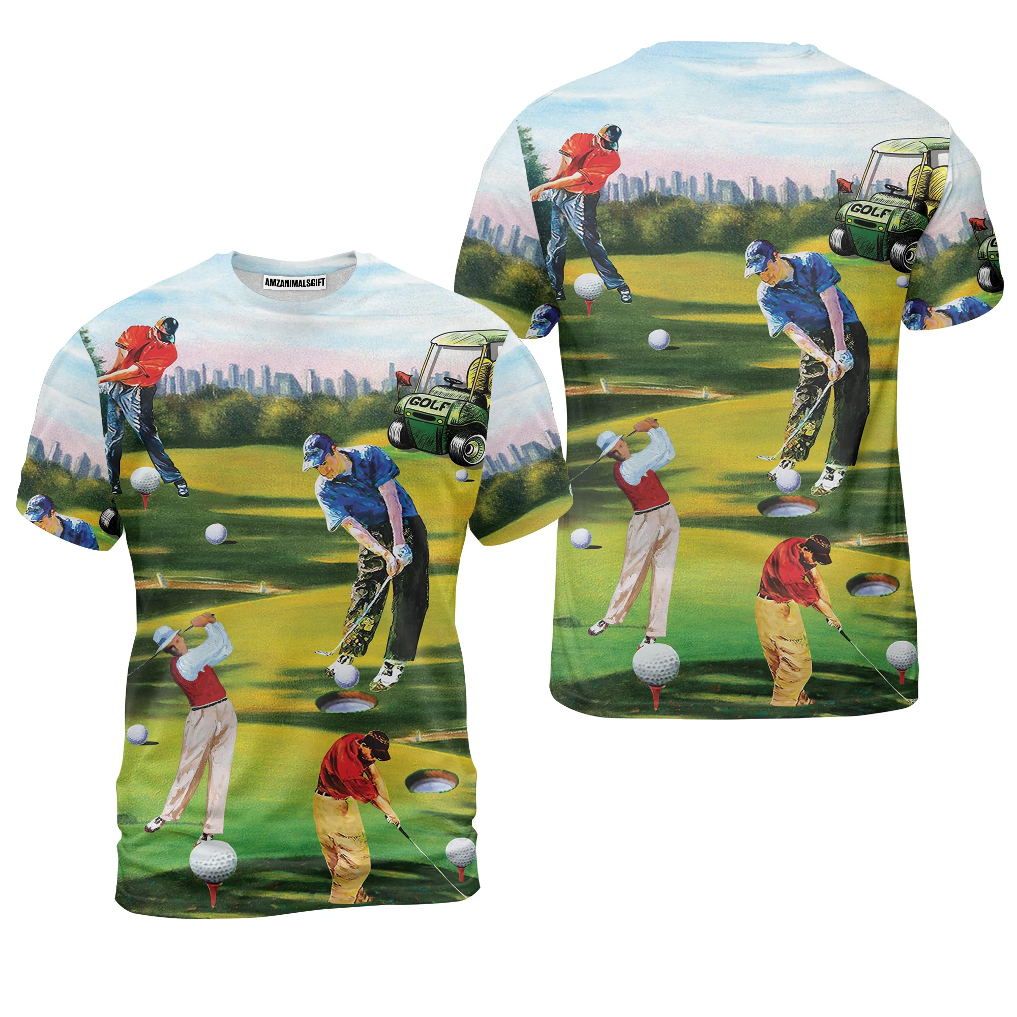 Golf Men T-Shirt - Golf Men, Golf Cart T-Shirt - Perfect Gift For Men & Women, Golf Lover - Image 2
