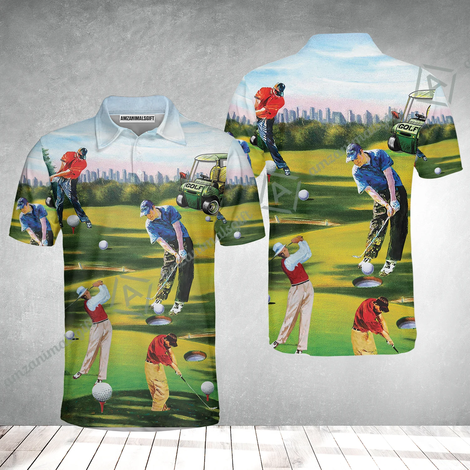 Golf Men Women Polo Shirt - Golf Men, Golf Cart Women Polo Shirt - Perfect Gift For Men & Women, Golf Lover - Image 3