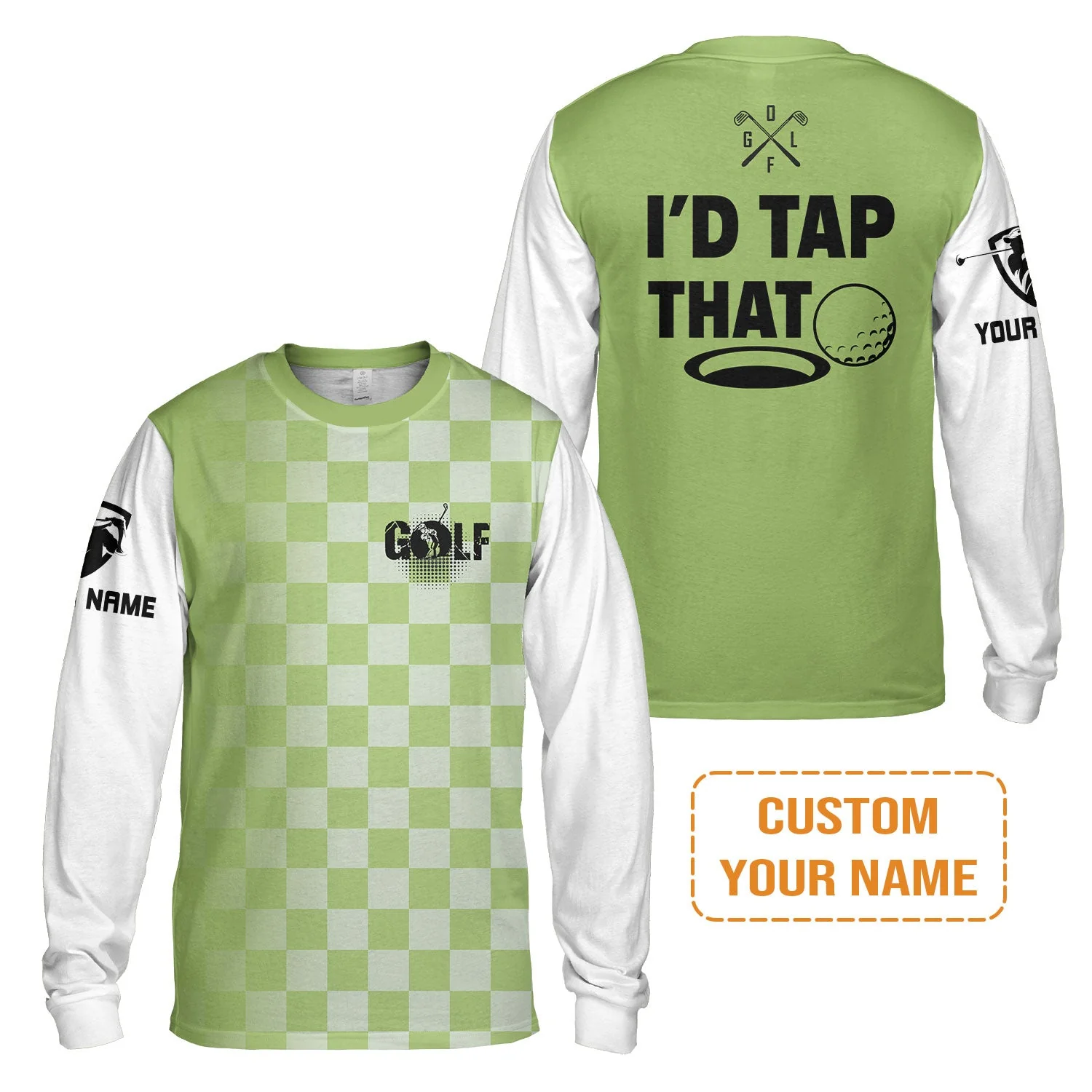Golf Men's Long Sleeve Polo Shirt - Funny Custom Name Apparel, I'd Tap That Men Golf Men's Long Sleeve Polo Shirt - Personalized Gift For Golf Lover, Team, Golfers, Husband, Boyfriend - Image 13