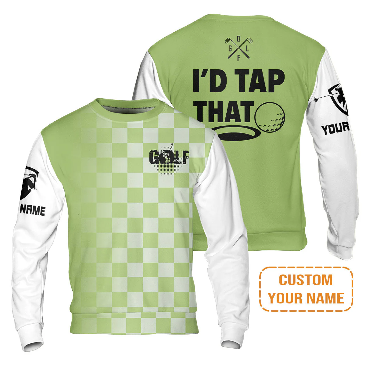 Golf Men's Long Sleeve Polo Shirt - Funny Custom Name Apparel, I'd Tap That Men Golf Men's Long Sleeve Polo Shirt - Personalized Gift For Golf Lover, Team, Golfers, Husband, Boyfriend - Image 15