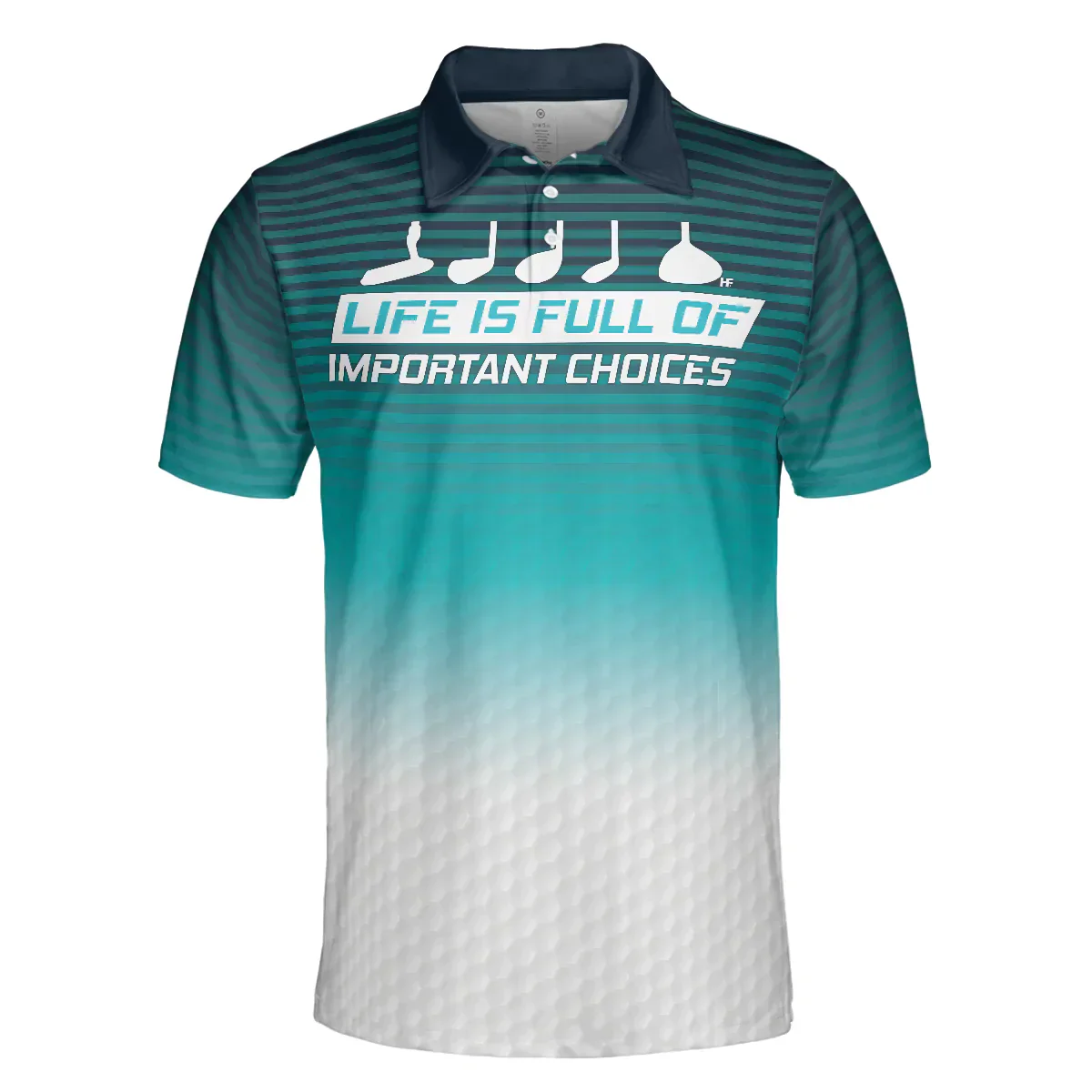 Golf Pattern Horizontal Stripes Men Polo Shirt, Life Is Full Of Important Choices Golf Polo Shirt, Best Golf Shirt For Men - Image 3