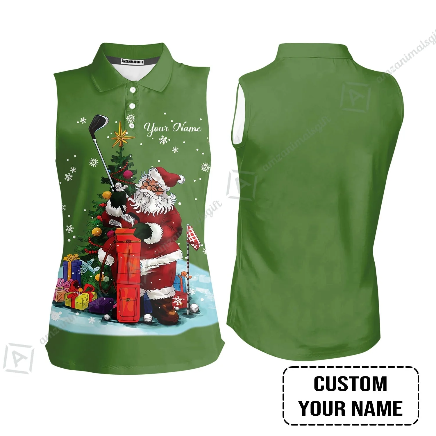 Golf Sweatshirt - Christmas Custom Name, Santa Golfer Apparel - Personalized Gift For Golf Lover - Image 7