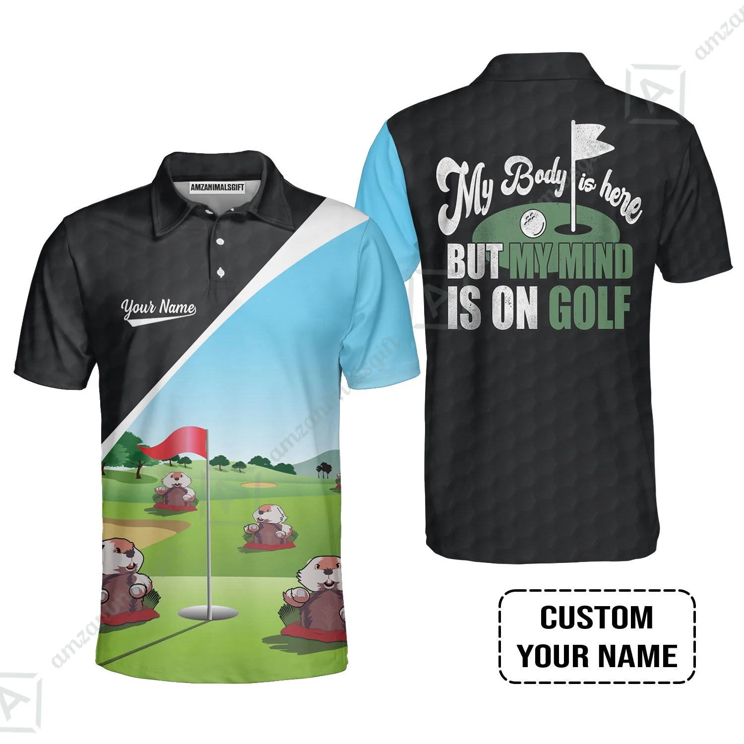 Golf Sweatshirt - Gopher My Mind Is On Golf Custom Sweatshirt - Image 5