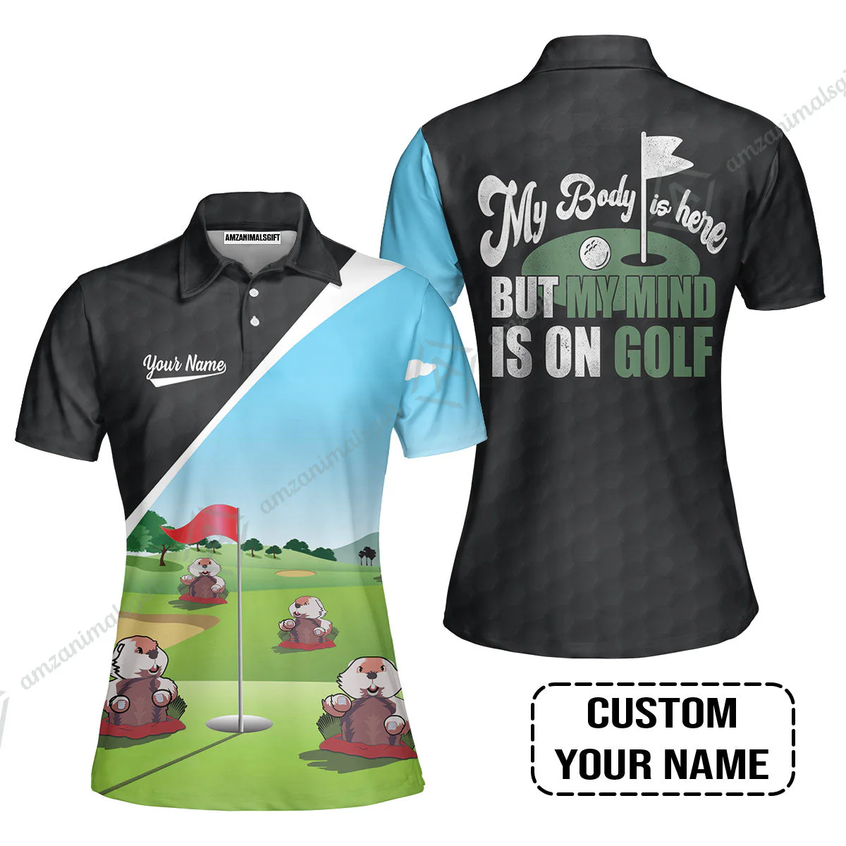Golf Sweatshirt - Gopher My Mind Is On Golf Custom Sweatshirt - Image 6