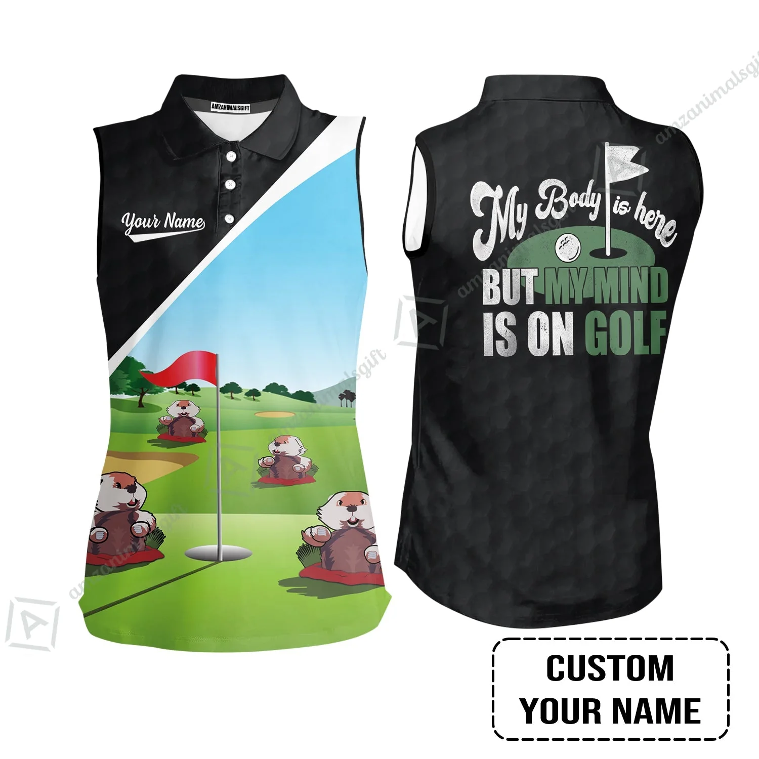 Golf Sweatshirt - Gopher My Mind Is On Golf Custom Sweatshirt - Image 7