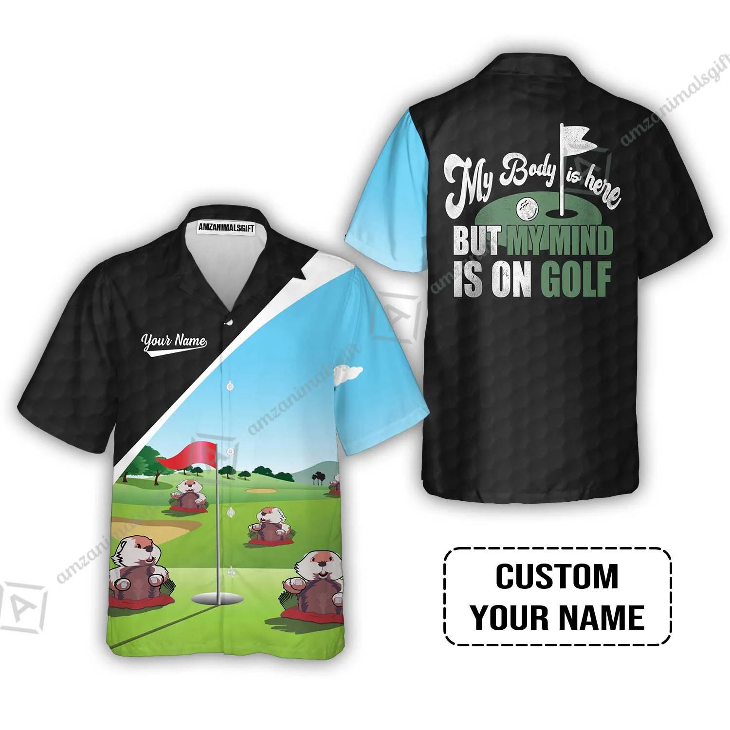 Golf Sweatshirt - Gopher My Mind Is On Golf Custom Sweatshirt - Image 8