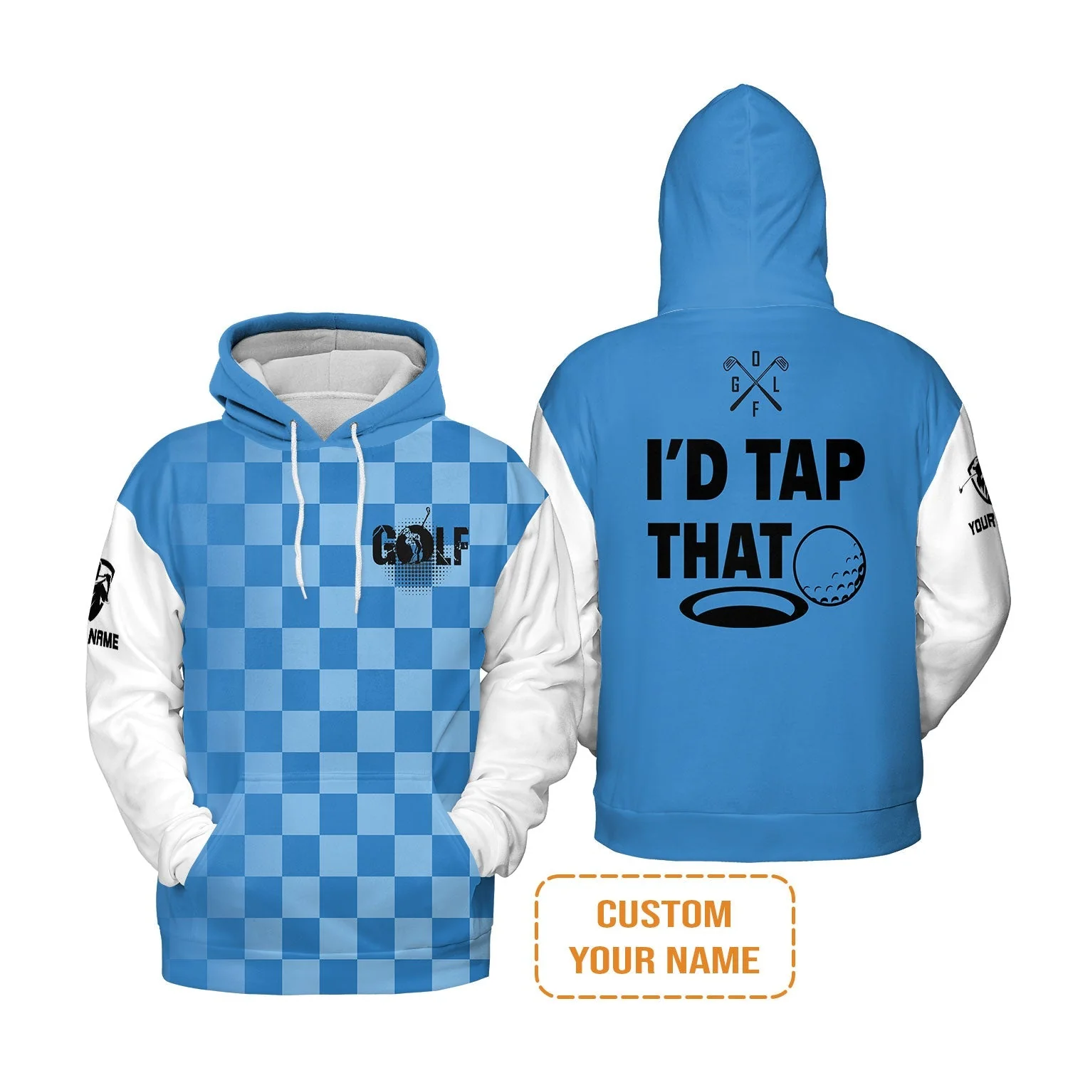 Golf T-Shirt - Funny Custom Name Apparel, I'd Tap That Men Golf T-Shirt - Personalized Gift For Golf Lover, Team, Golfers, Husband, Boyfriend - Image 14